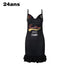 24ans Strap Letter Print Lace Trim Jersey Dress MISSTT