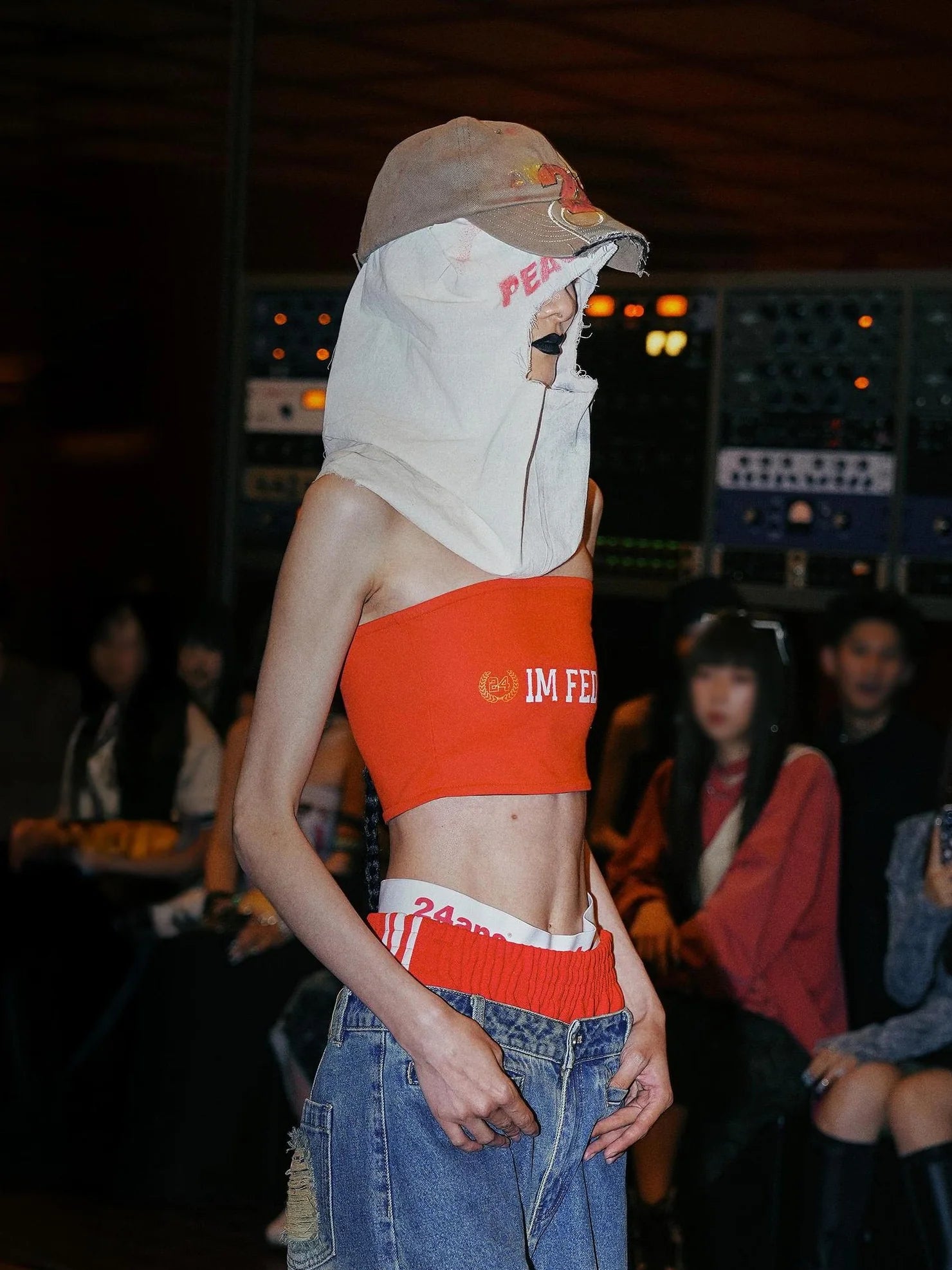 24ans Strapless Top With Punk Slogan Bikini