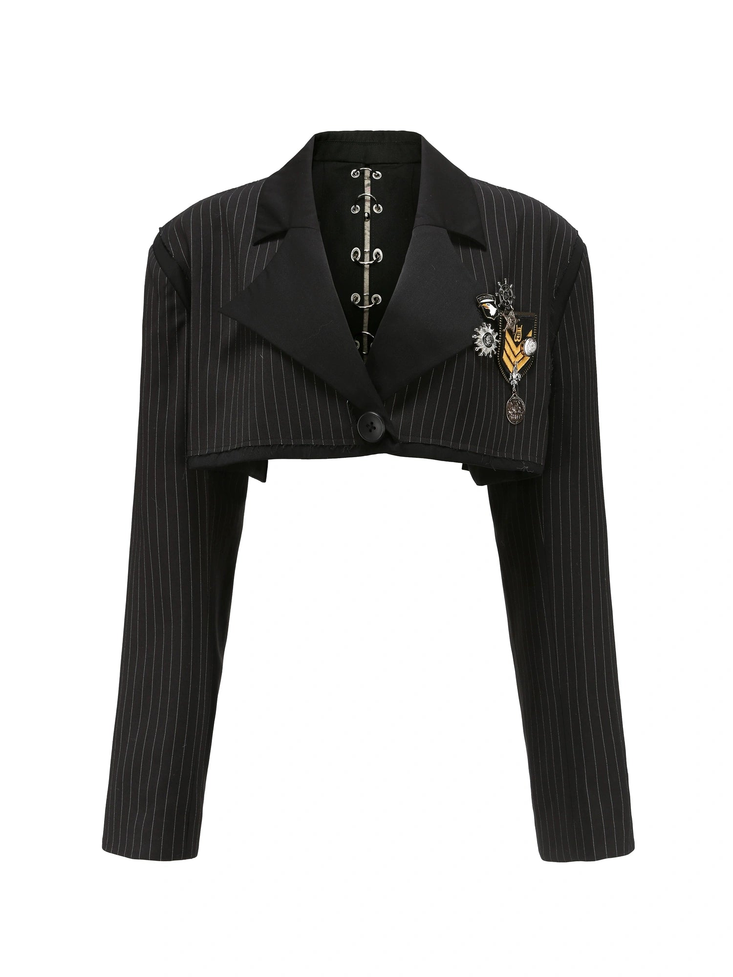 Striped Suit 2024 Spring V Neck T Shirt Long Sleeve