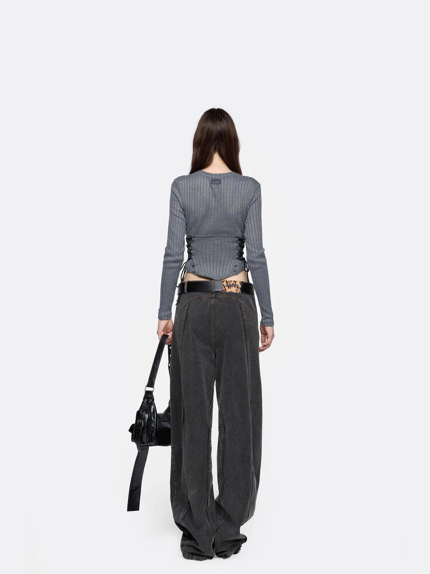 24ans Structural Seam Denim Trousers Jeans
