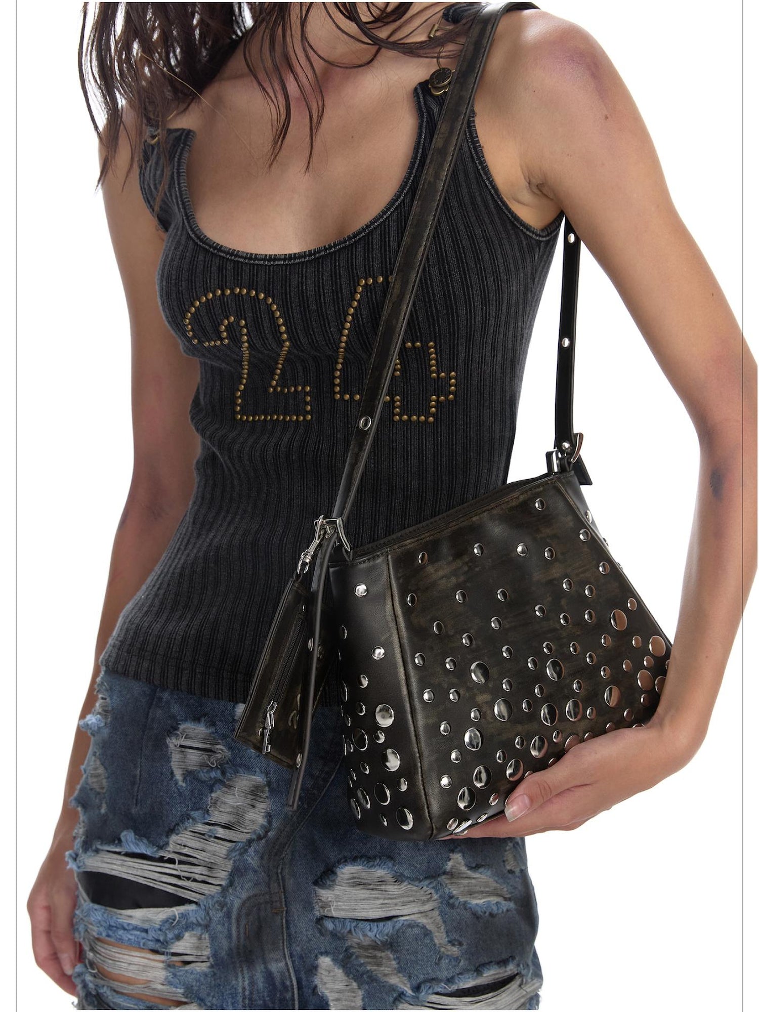24ans Studded Mini Top Handle Bag