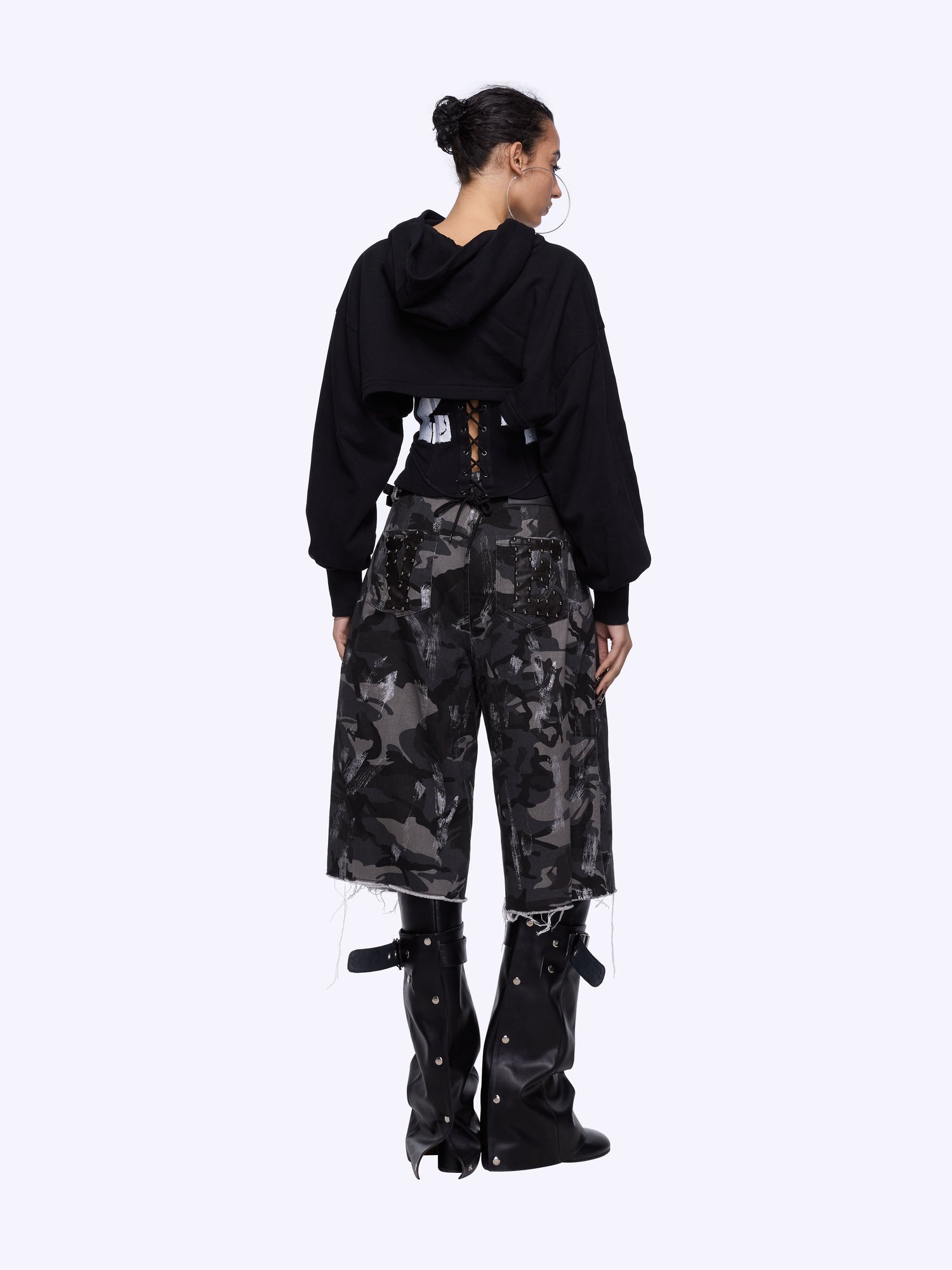 24ans Two Piece Hoodie Set With Crop Top In Two Colors