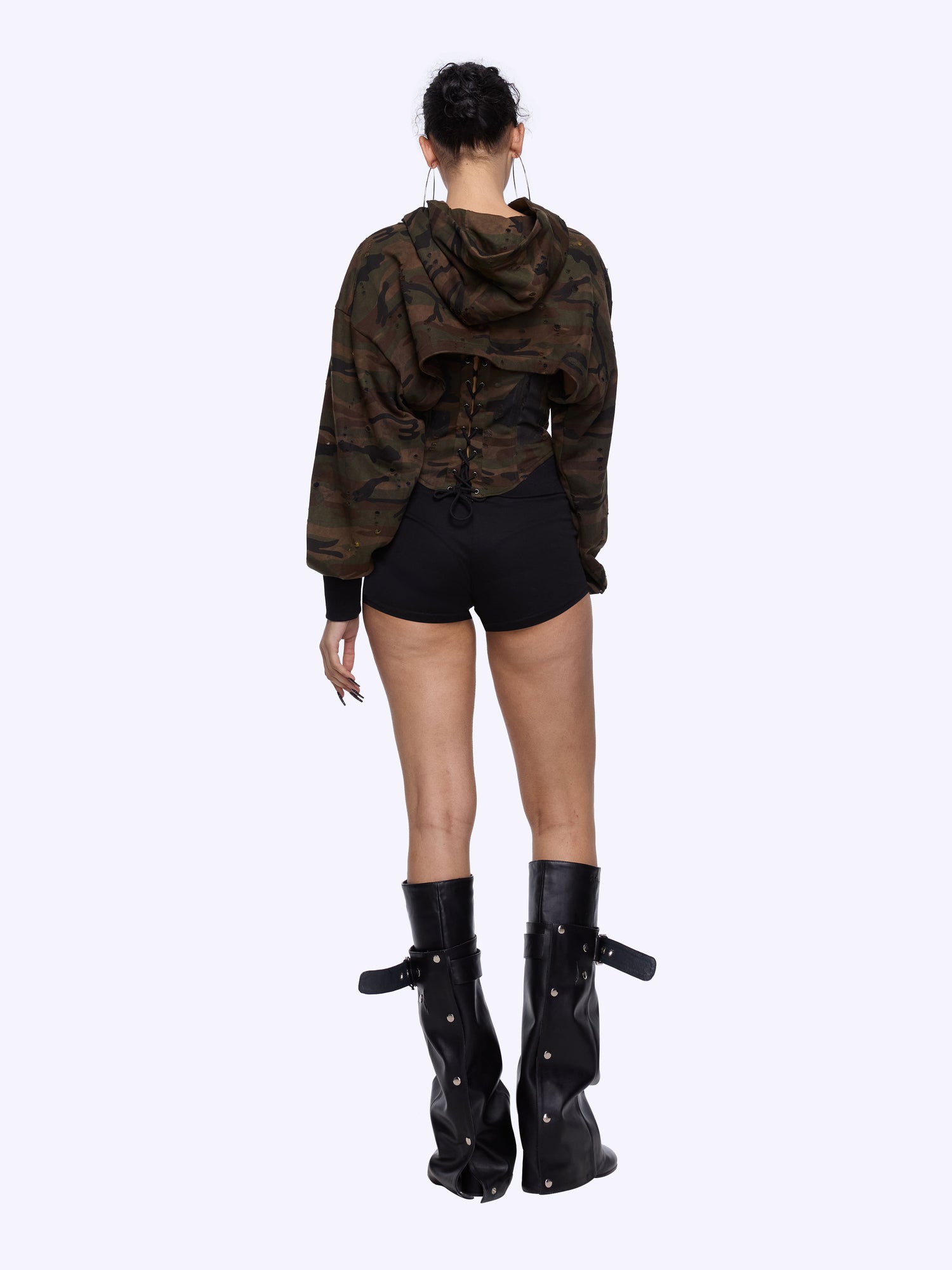 24ans Two Piece Hoodie Set With Crop Top In Two Colors