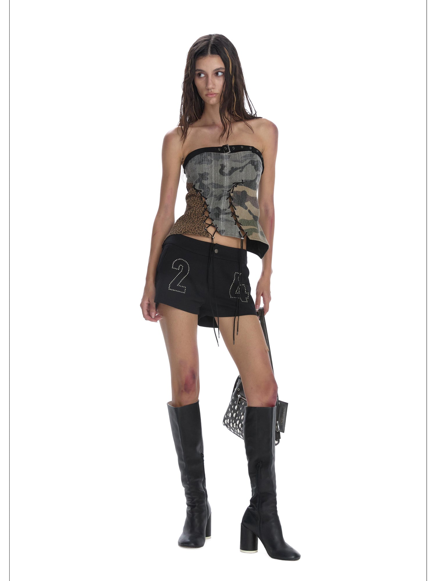 24ans Two Tone Corset Bustier Top