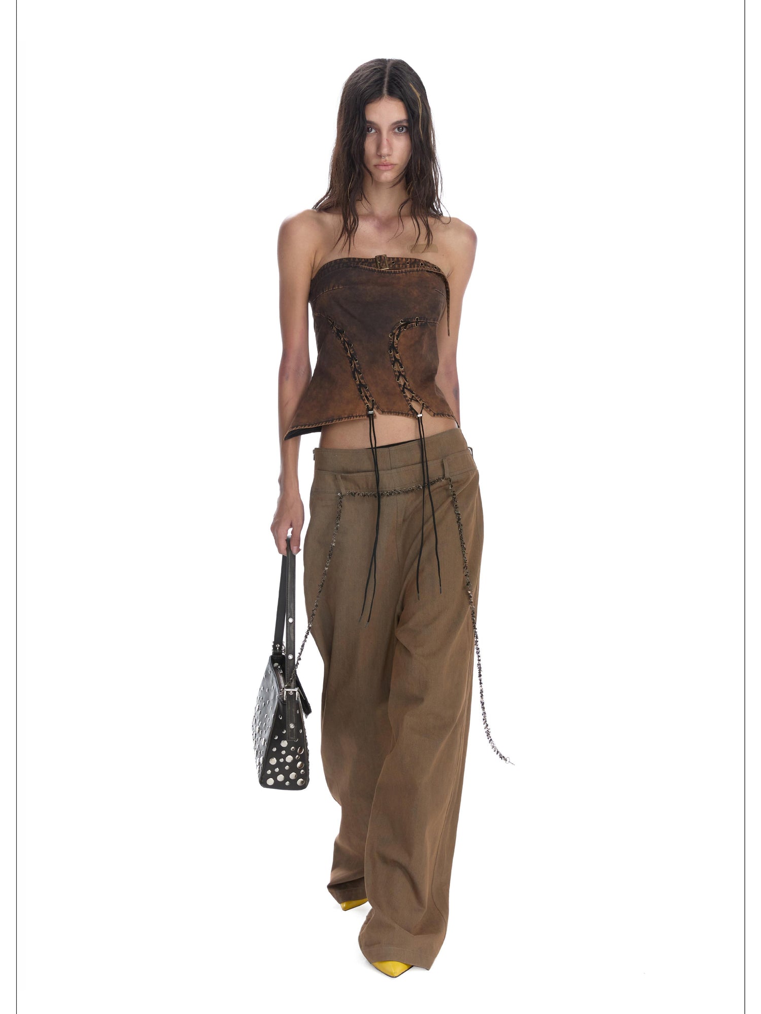 24ans Two Tone Corset Bustier Top