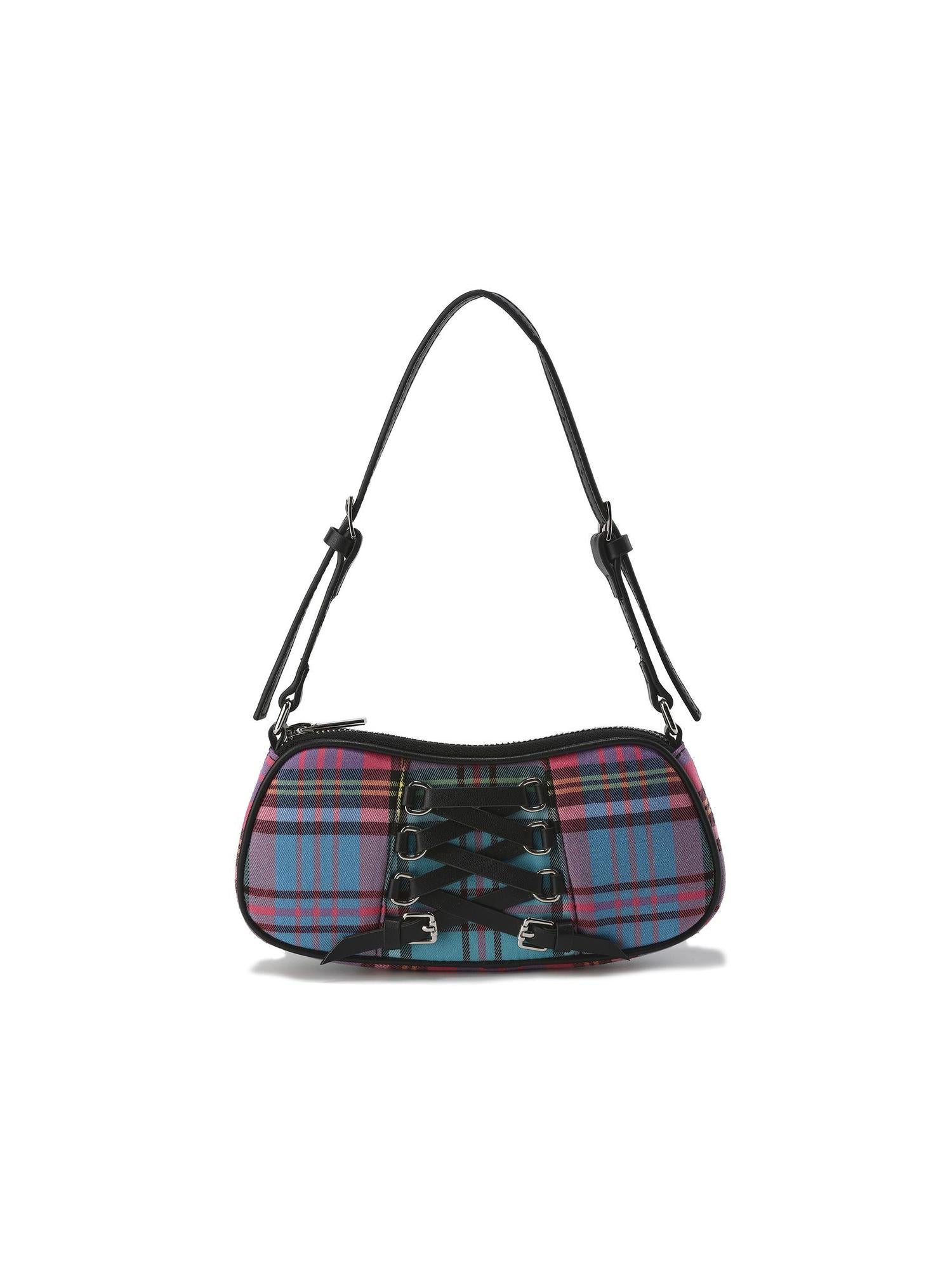 24ans Two Tone Punk Checkered Shoulder Bag