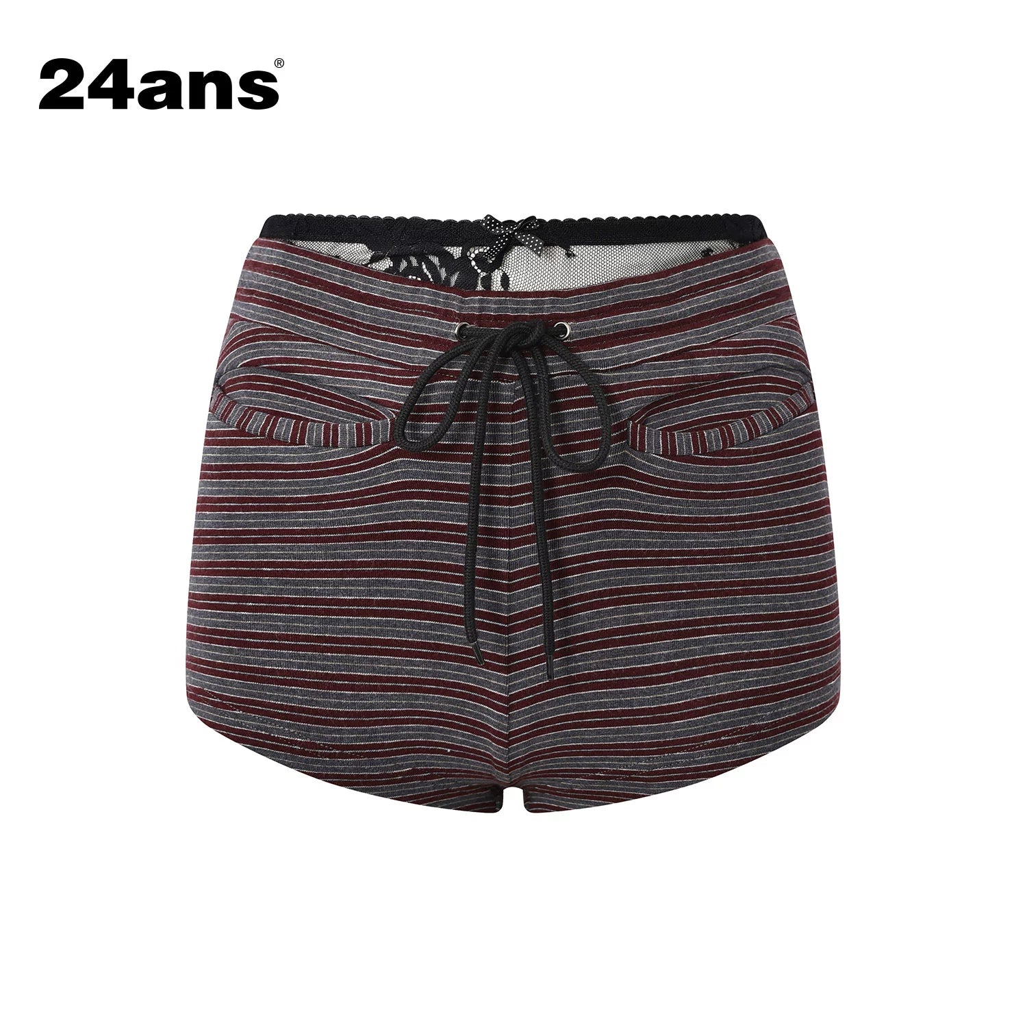 24ans Two Tone Star Applique Stripe Top And Shorts Set MISSTT