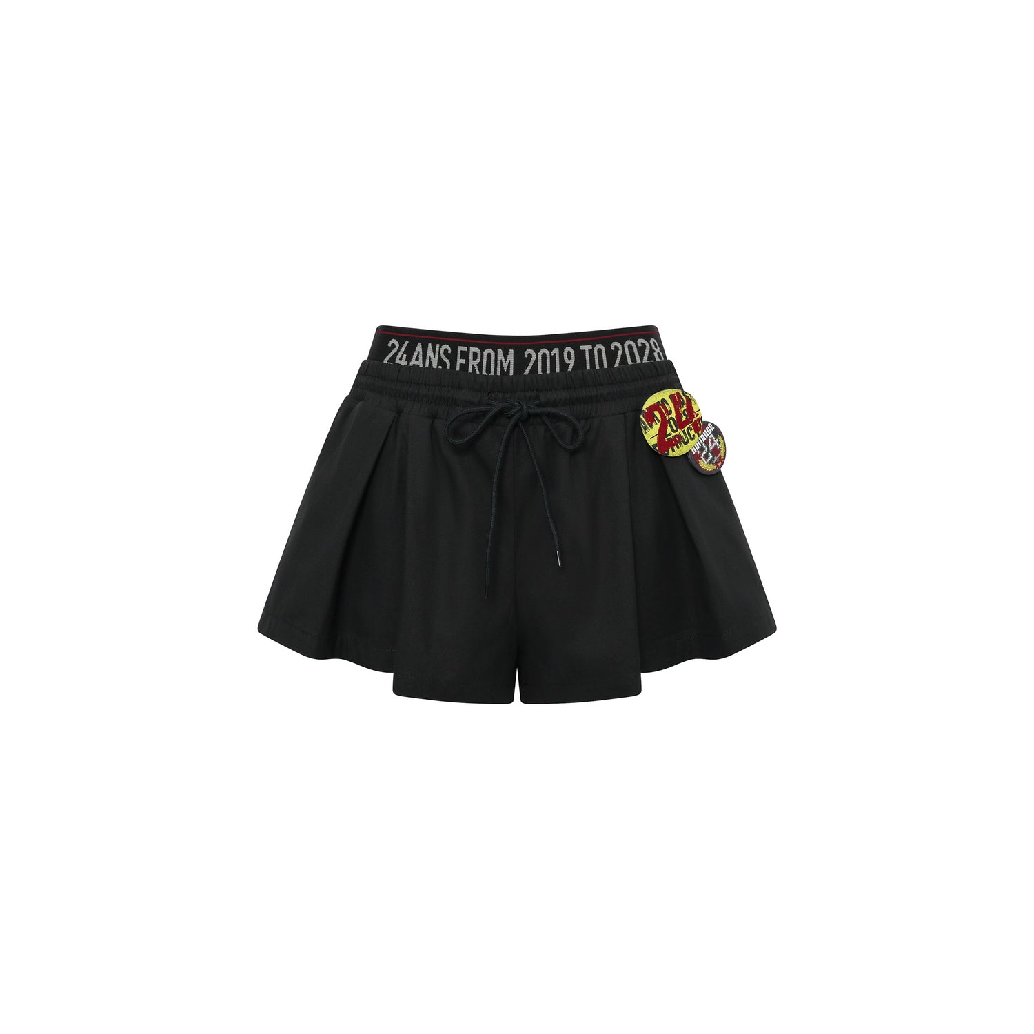 24ans Wide Leg Shorts With Mock Two Tone Design And Badge MISSTT