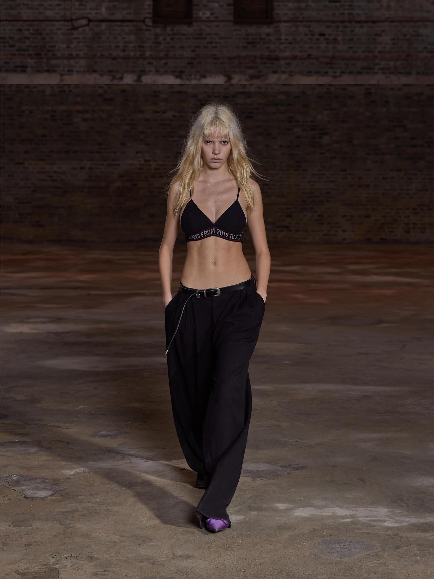 24ans Wrinkle Resistant Tapered Trousers with Flowy Silhouette