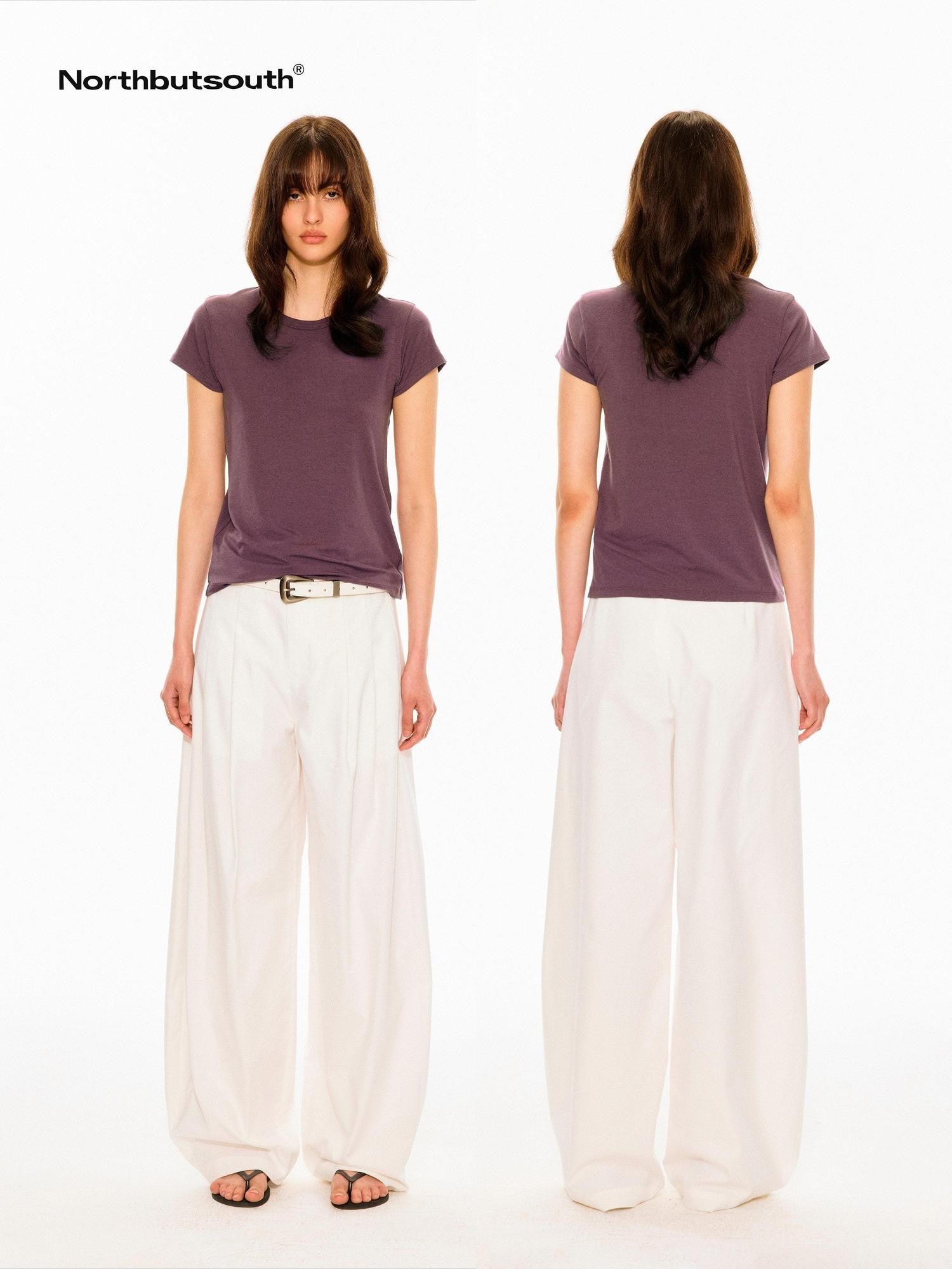 Northbutsouth Multicolor Round Neck Slim Crop Women&