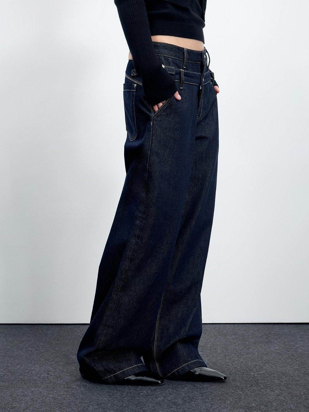 RUN TO THE FUTURE Washed Casual Loose Fit Natural Waist Womens Denim No Stretch Straight Jeans