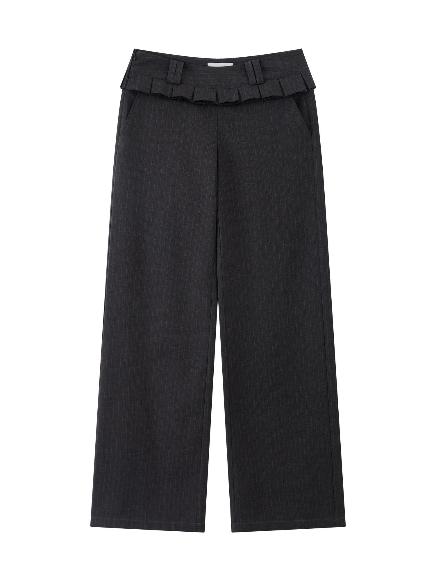 RUN TO THE FUTURE Original Low Waist Zip Fly Pocket Gray Womens Viscose Stretch Straight Pants