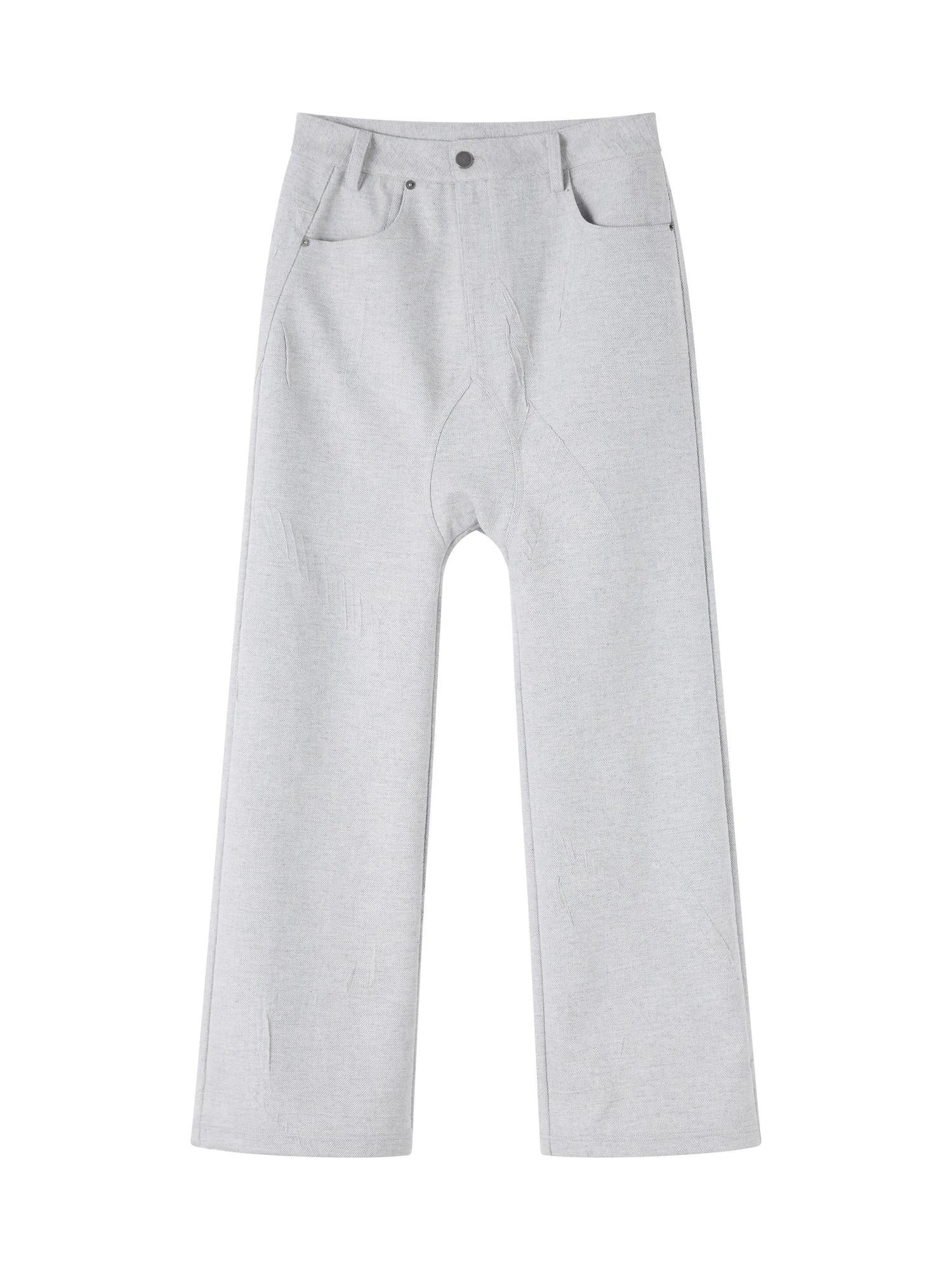 RUN TO THE FUTURE Minimalist Vintage Low Waist Zipper Pocket Office Womens Straight Pants