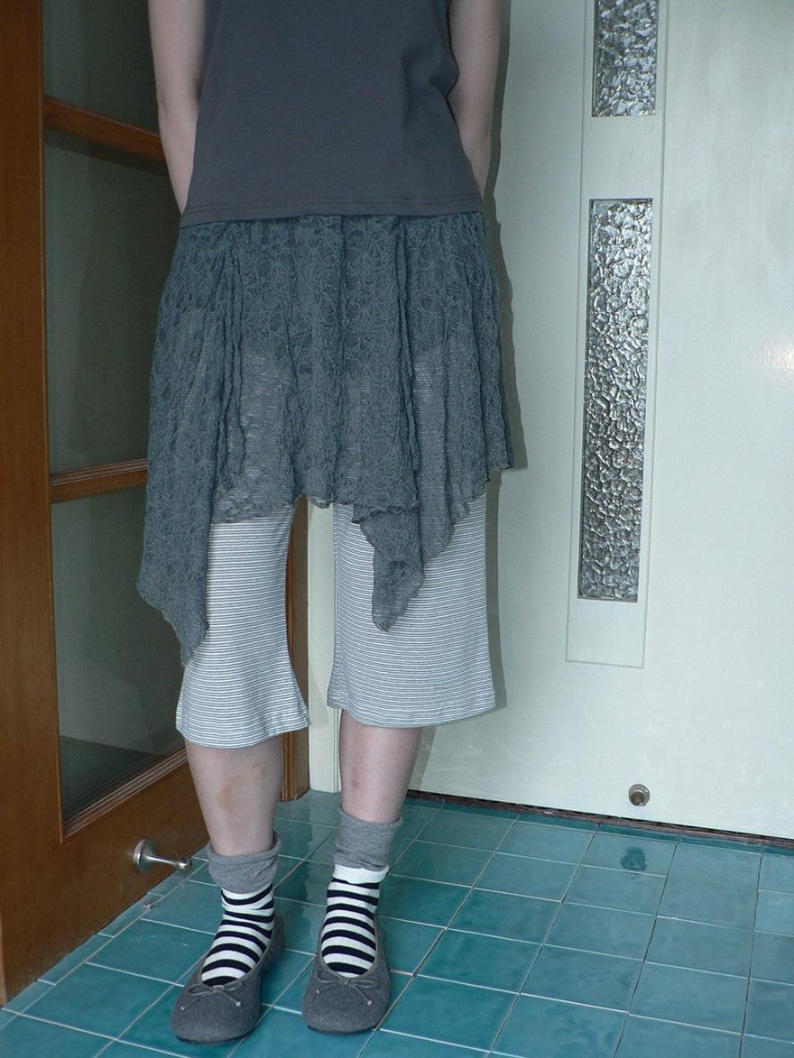 ang project Gray Patchwork Gathered Irregular Layered A Line Women&