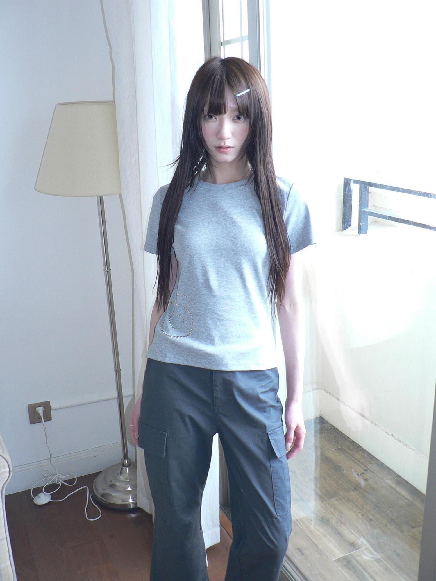 ang project Swirl Studded Crewneck Slim Fitted Women&