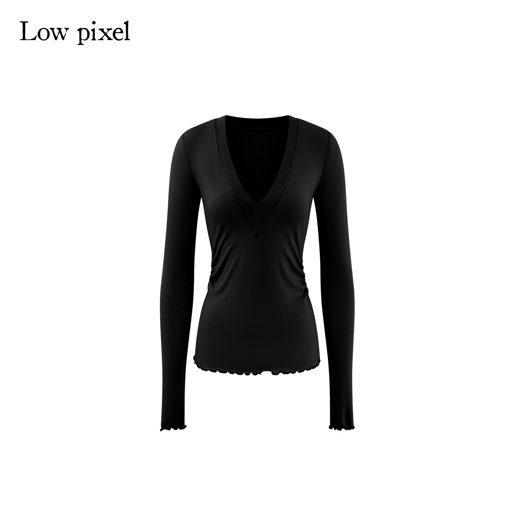 Low_pixel_Lyocell_Wool_Blend_Printed_Slim_V-neck_Pullover_Women_Long_Sleeve_Crop_Tops_MISSTT