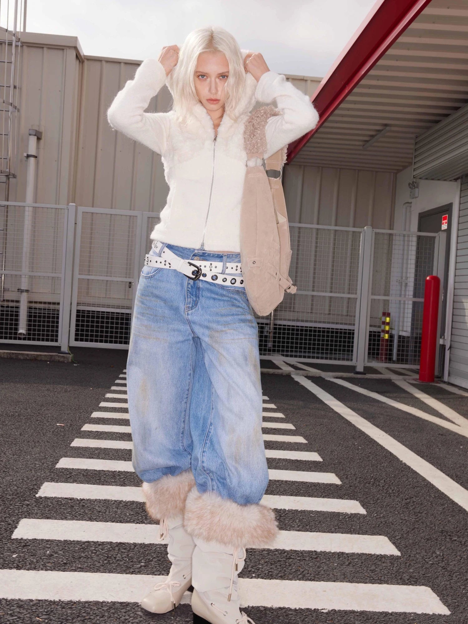 Cozy Winter Hooded Knit Cardigan With Fleece Wool Blend