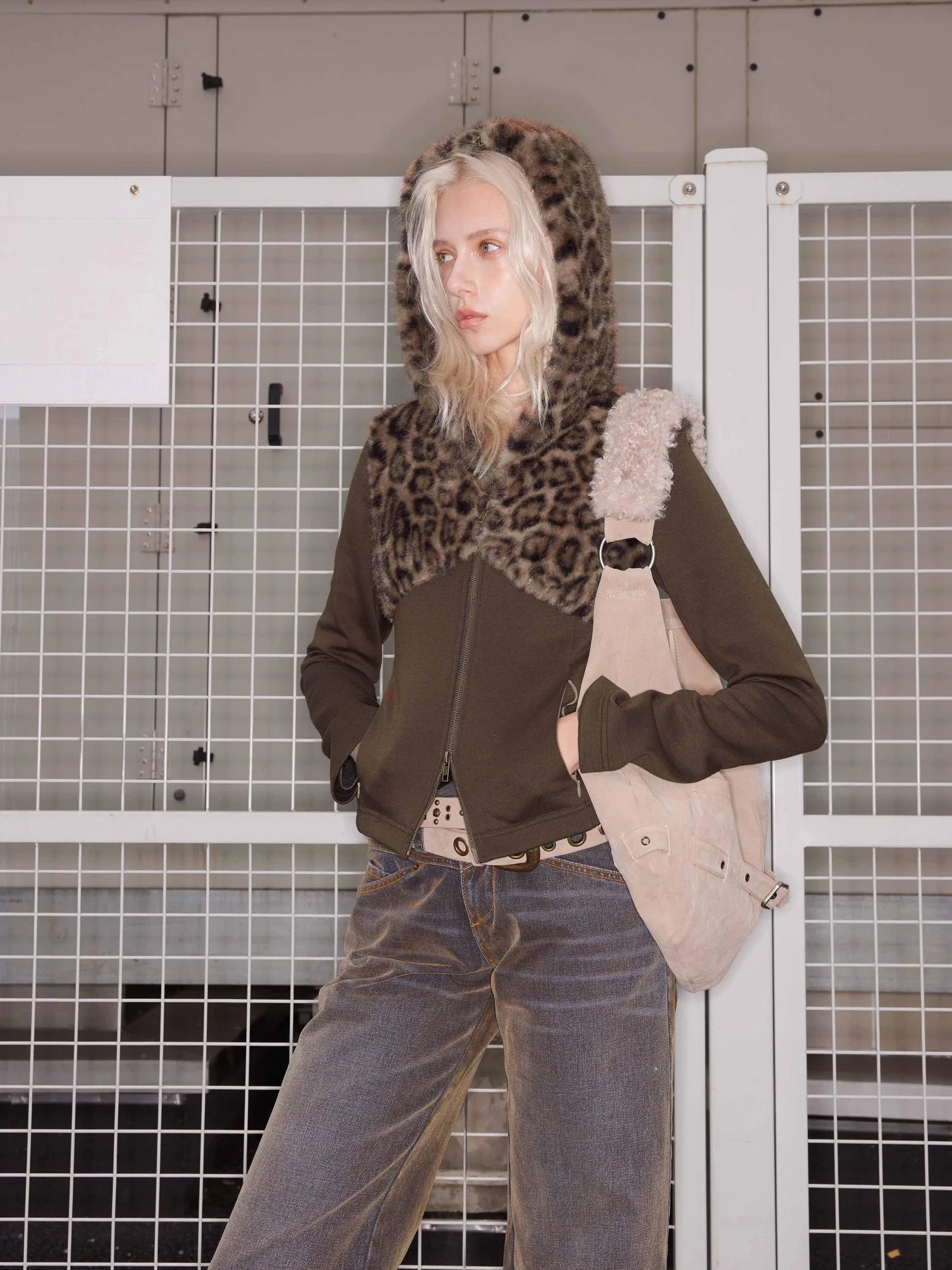 Cozy Winter Hooded Knit Cardigan With Fleece Wool Blend