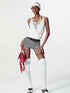 Deconstructed V Neck Lace Trim Backless Sleeveless Top