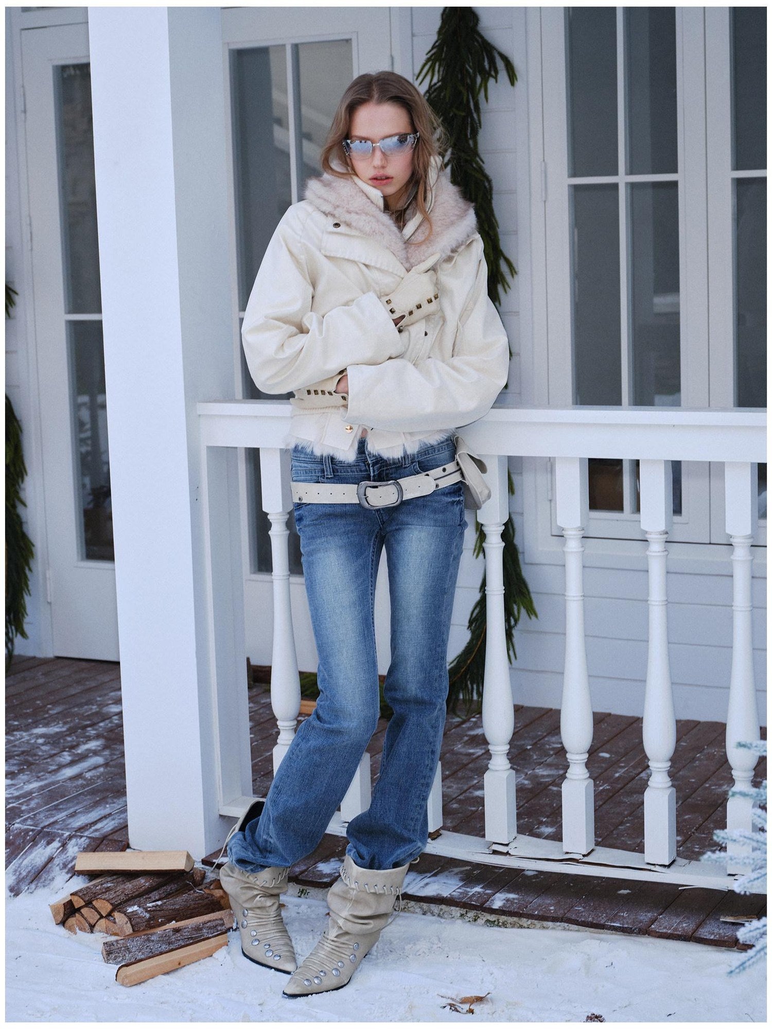 2th Desire Detachable Fur Collar Vintage Slim 100% Cotton Womens Zipper Cropped Jackets
