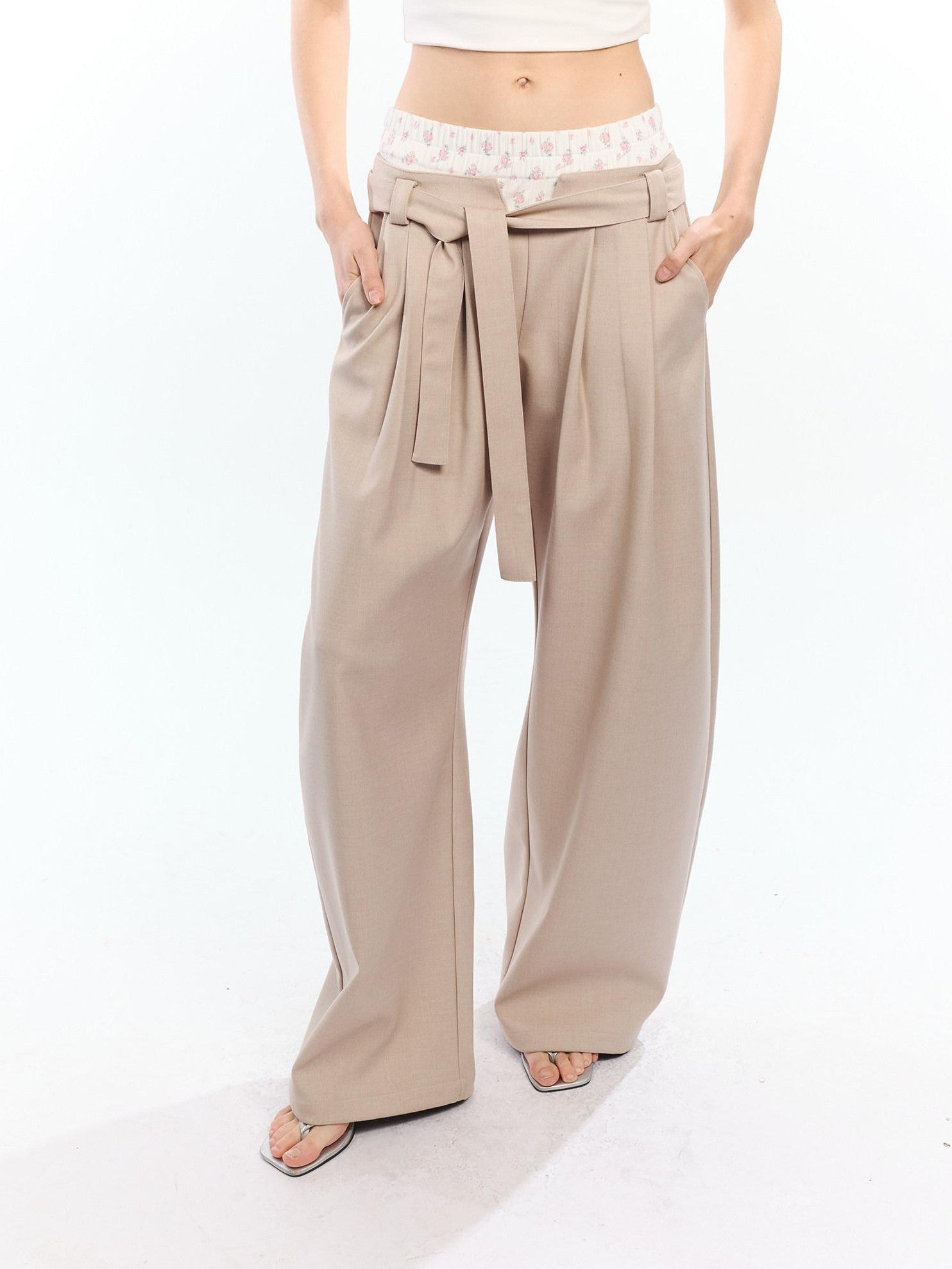 2th Desire Floral Patchwork Double Waist High Waist Women&