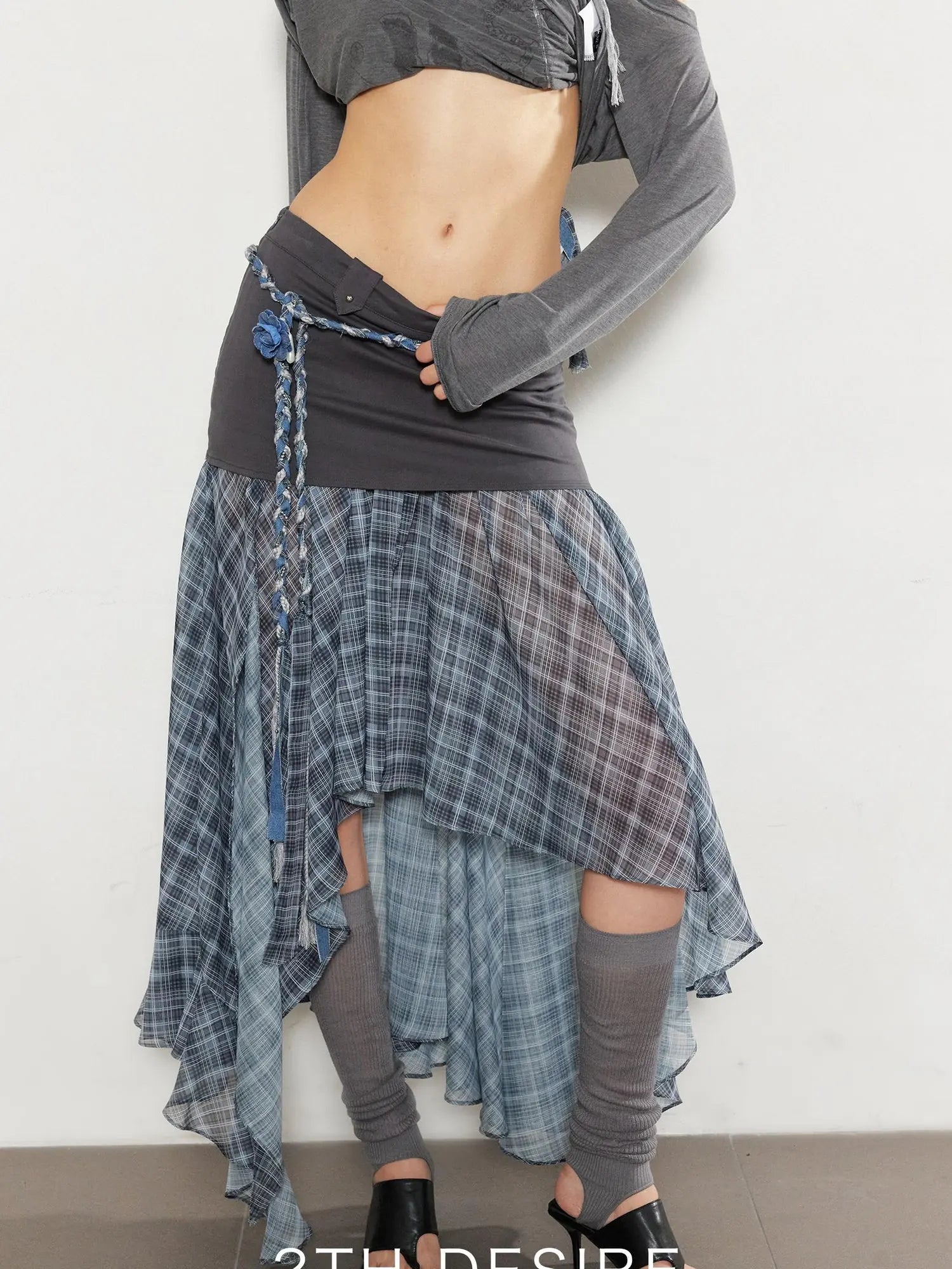 Handwoven Linen Bohemian Beaded Stone Rope Belt