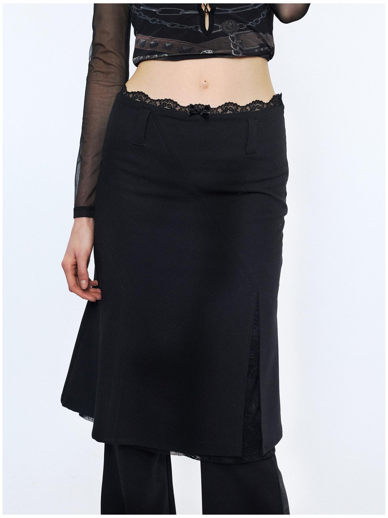 2th Desire High Stretch Cotton Blend Long Length Casual Active Black Gray Skorts