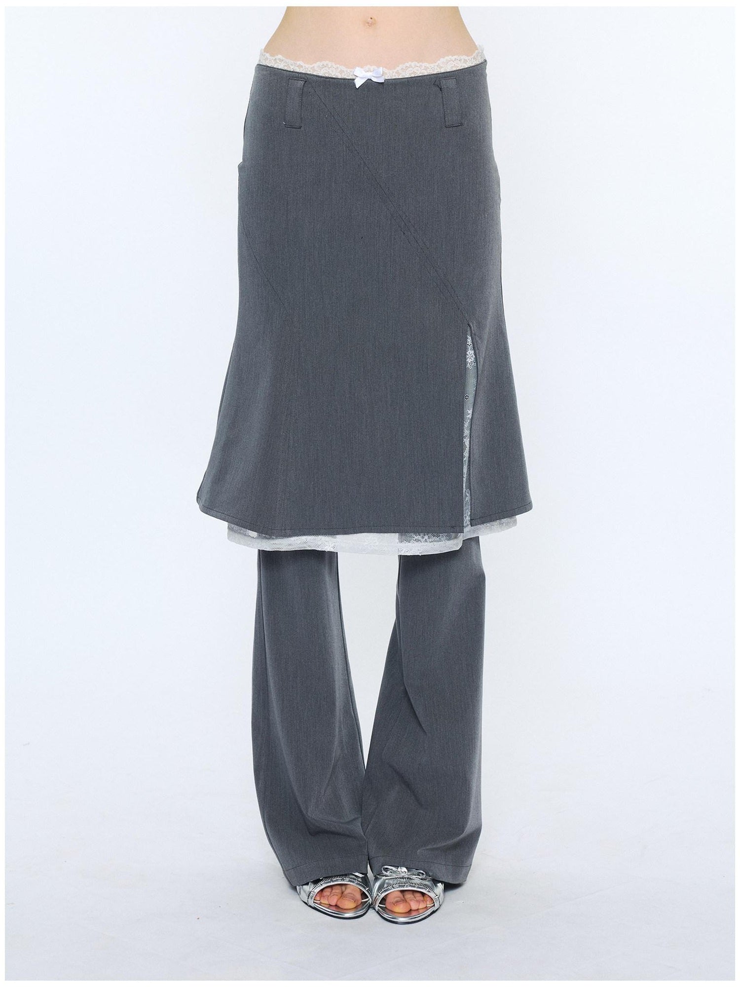 2th Desire High Stretch Cotton Blend Long Length Casual Active Black Gray Skorts
