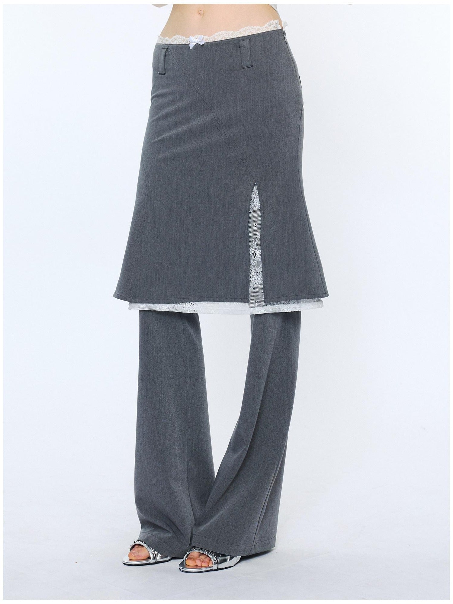 2th Desire High Stretch Cotton Blend Long Length Casual Active Black Gray Skorts