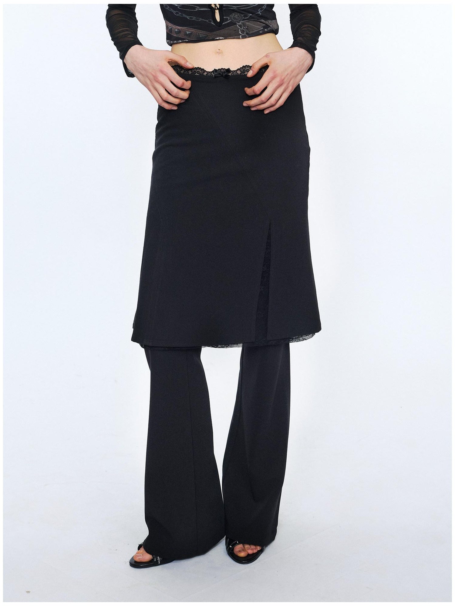 2th Desire High Stretch Cotton Blend Long Length Casual Active Black Gray Skorts