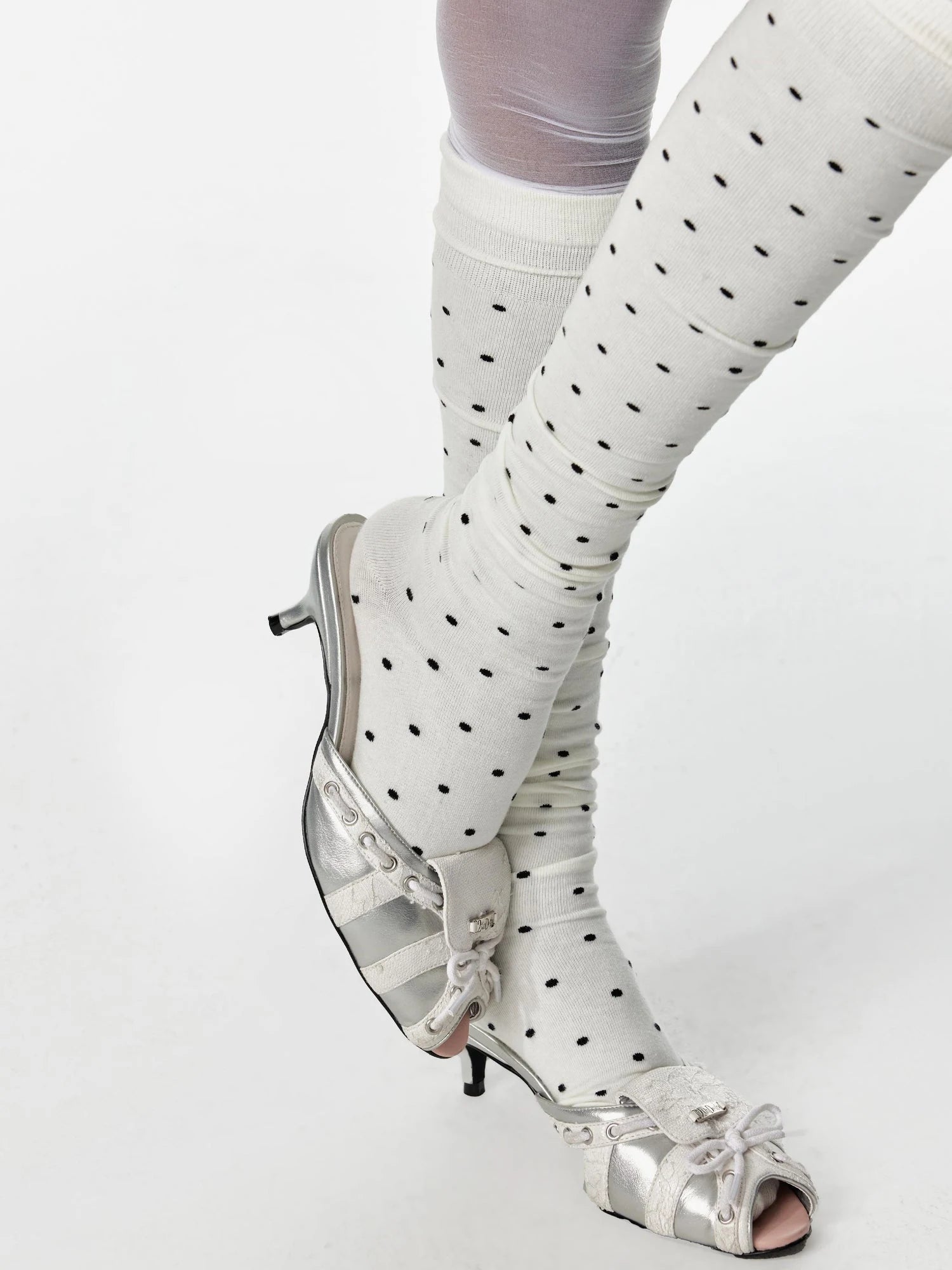 Low Heel Strappy Lace Peep Toe Color Block Sandals