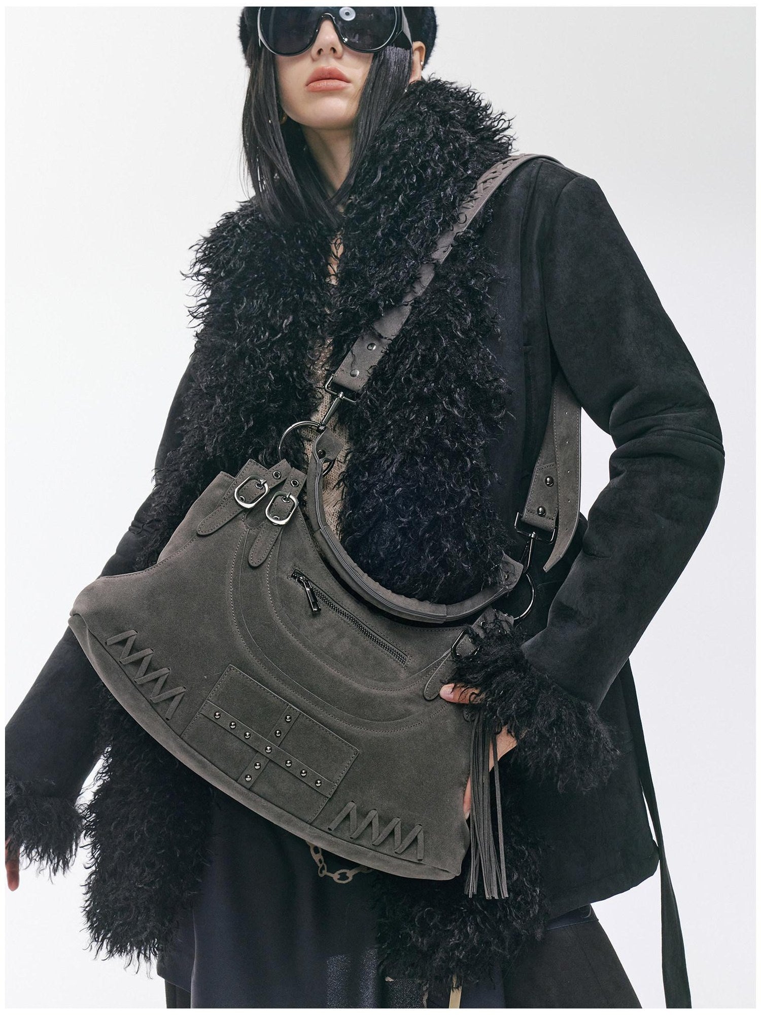 2th Desire Original Design Square Biker Women Single Strap Zipper Crossbody Shoulder Bags