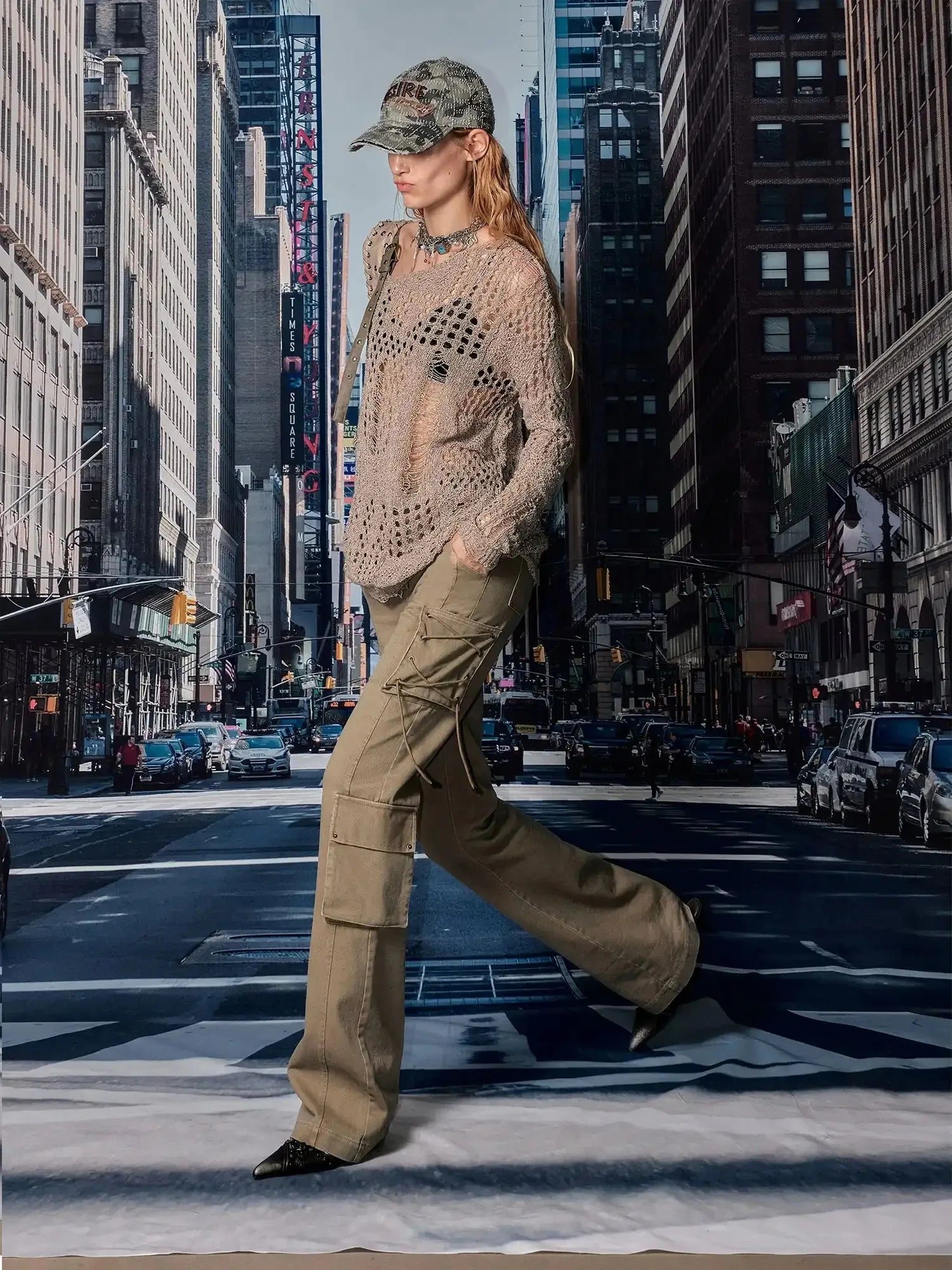 Phantasmagoria Cotton Blend Collection V-neck T-shirt Long Sleeve