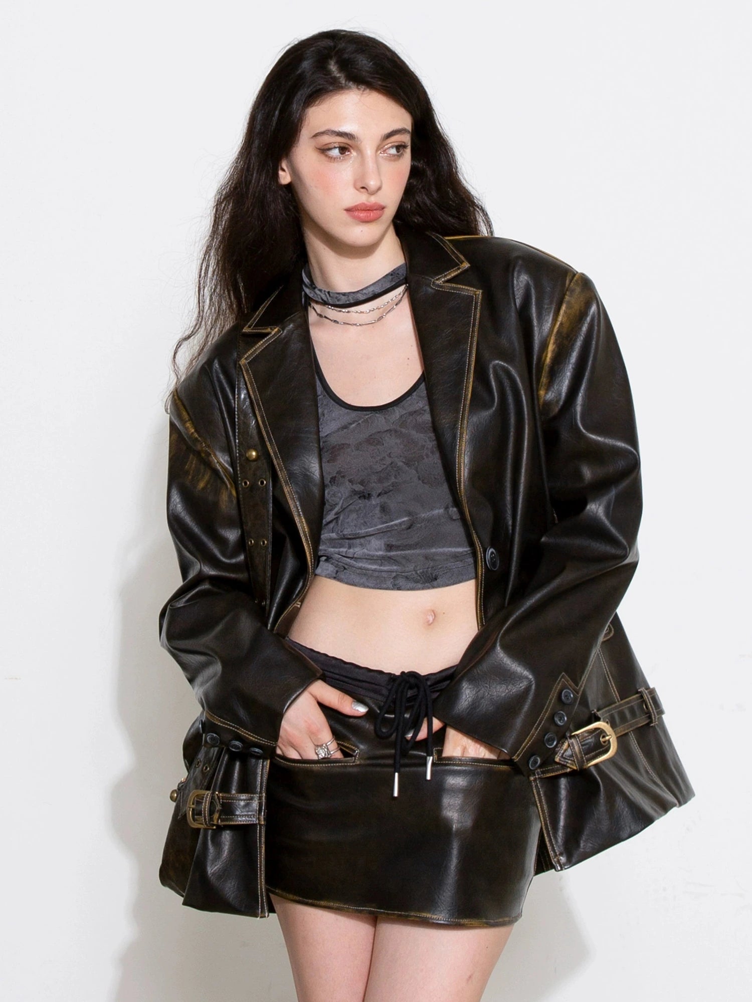 Phantasmagoria Cotton Blend Collection V-neck T-shirt Long Sleeve