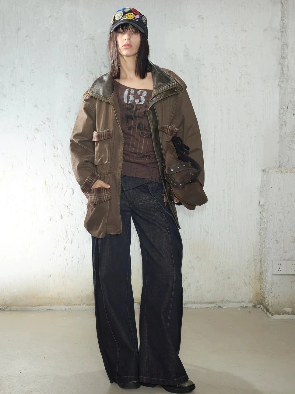 2th Desire Pleated Trousers With Asymmetric Waist Pants