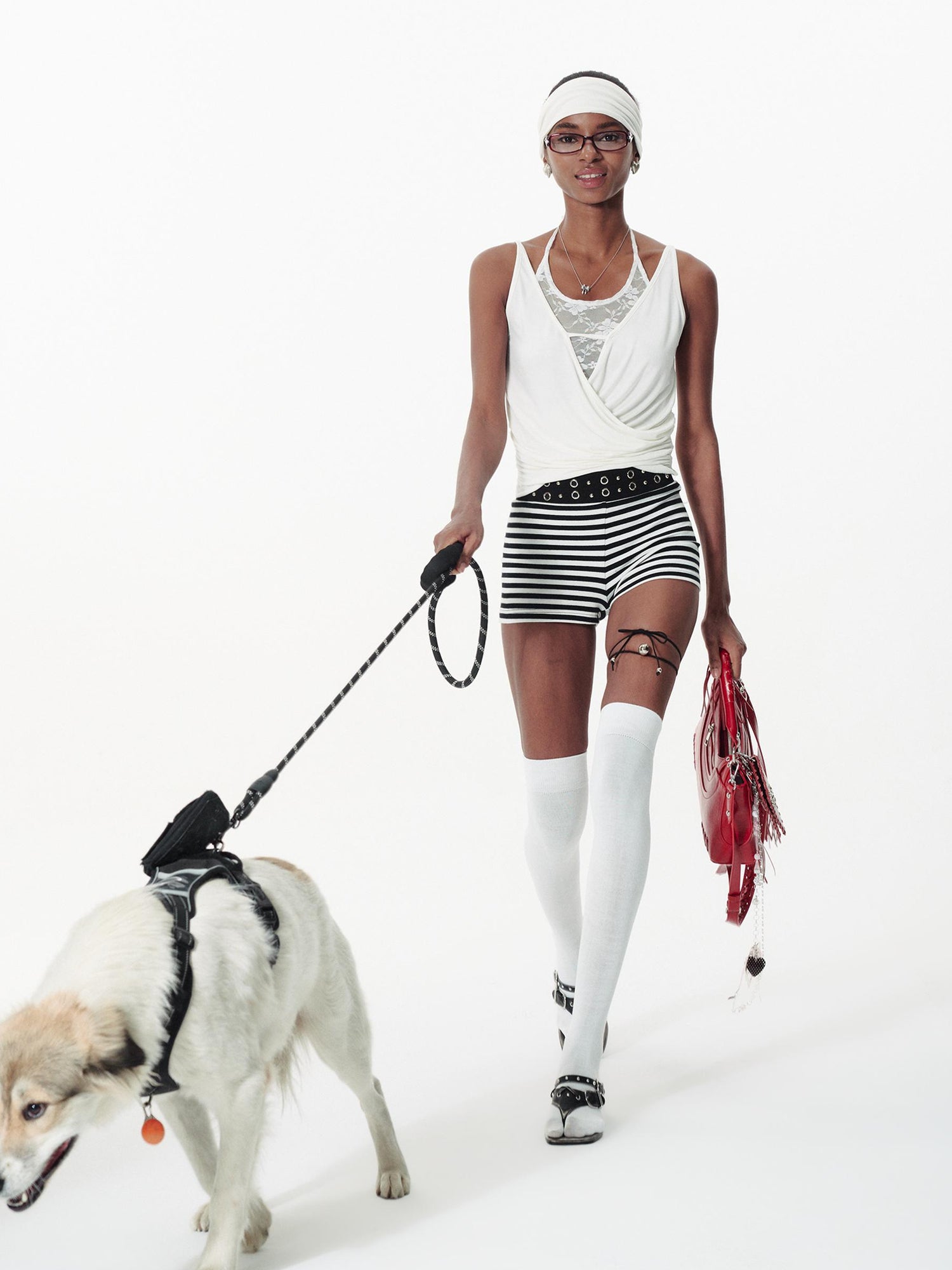 2th Desire Punk Dot Lace Up Waist Elastic Mini Shorts Leggings