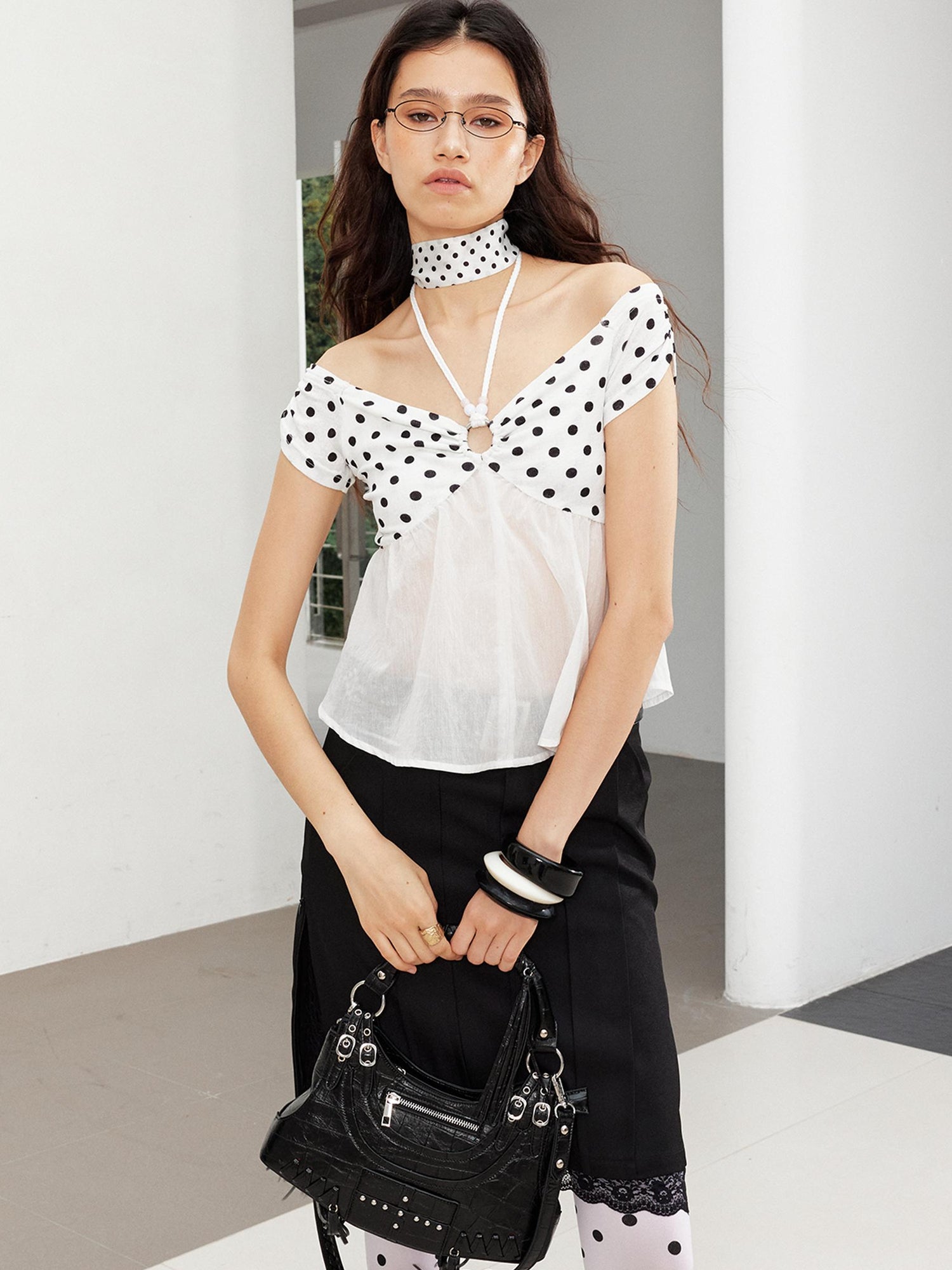 2th Desire Sheer Leopard Print Off Shoulder Beaded Crop Top