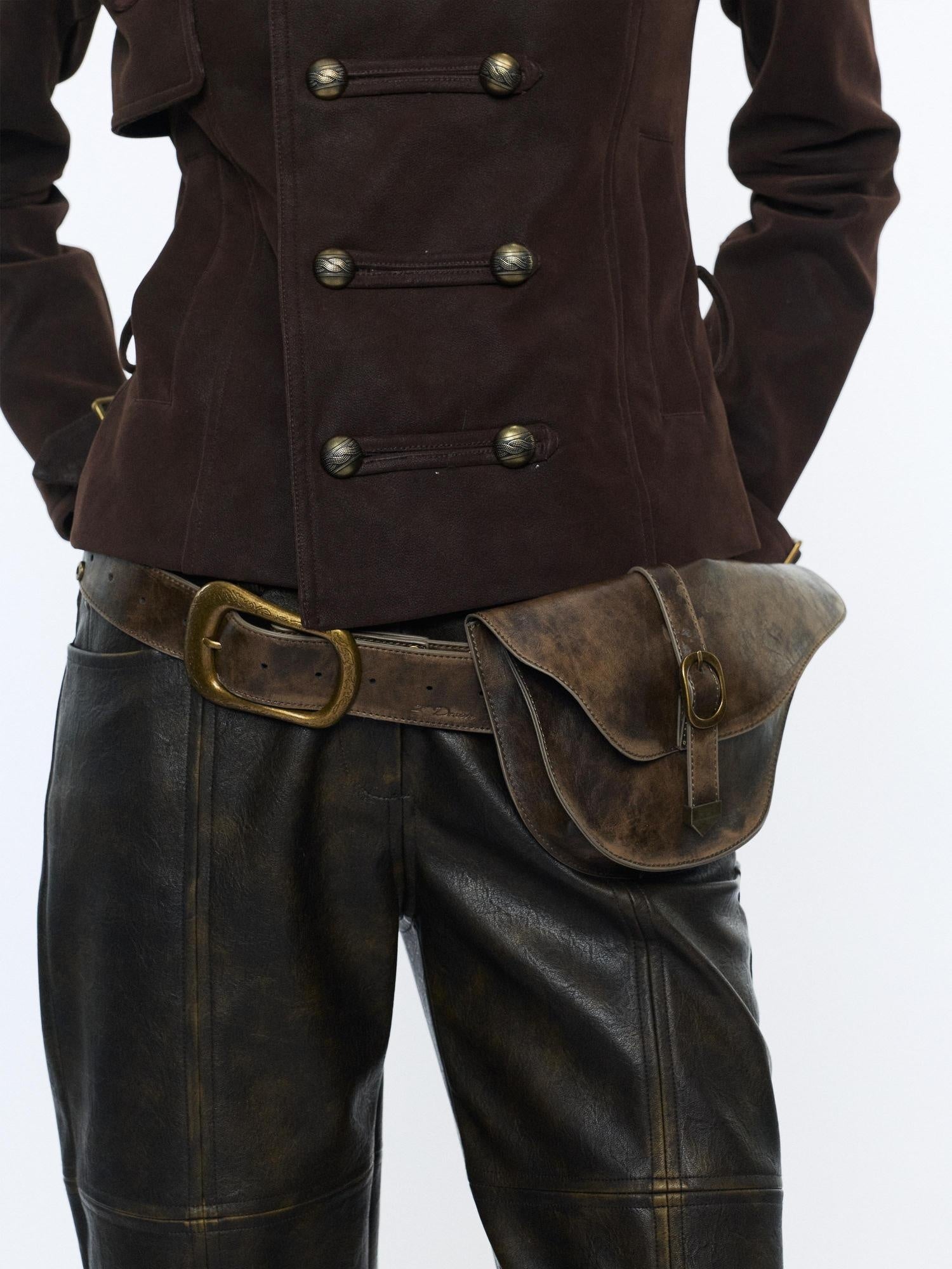 2th Desire Studded Statement Polyester Waist Belt With Metal Buckle Women Fashion Belts