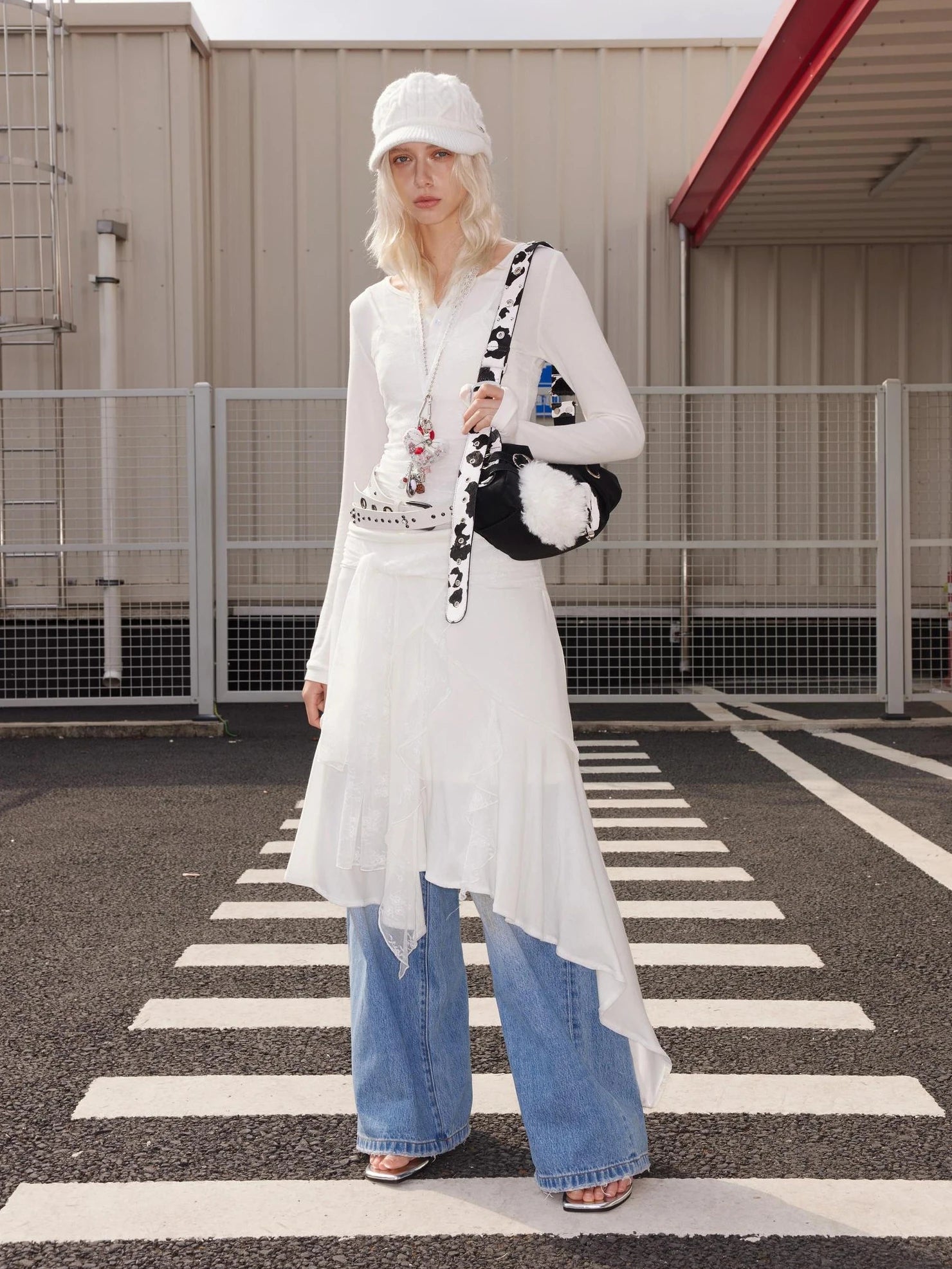 2th Desire Unique Original Design Silver Heart Charm Brass Chain Women Necklace Jewelry