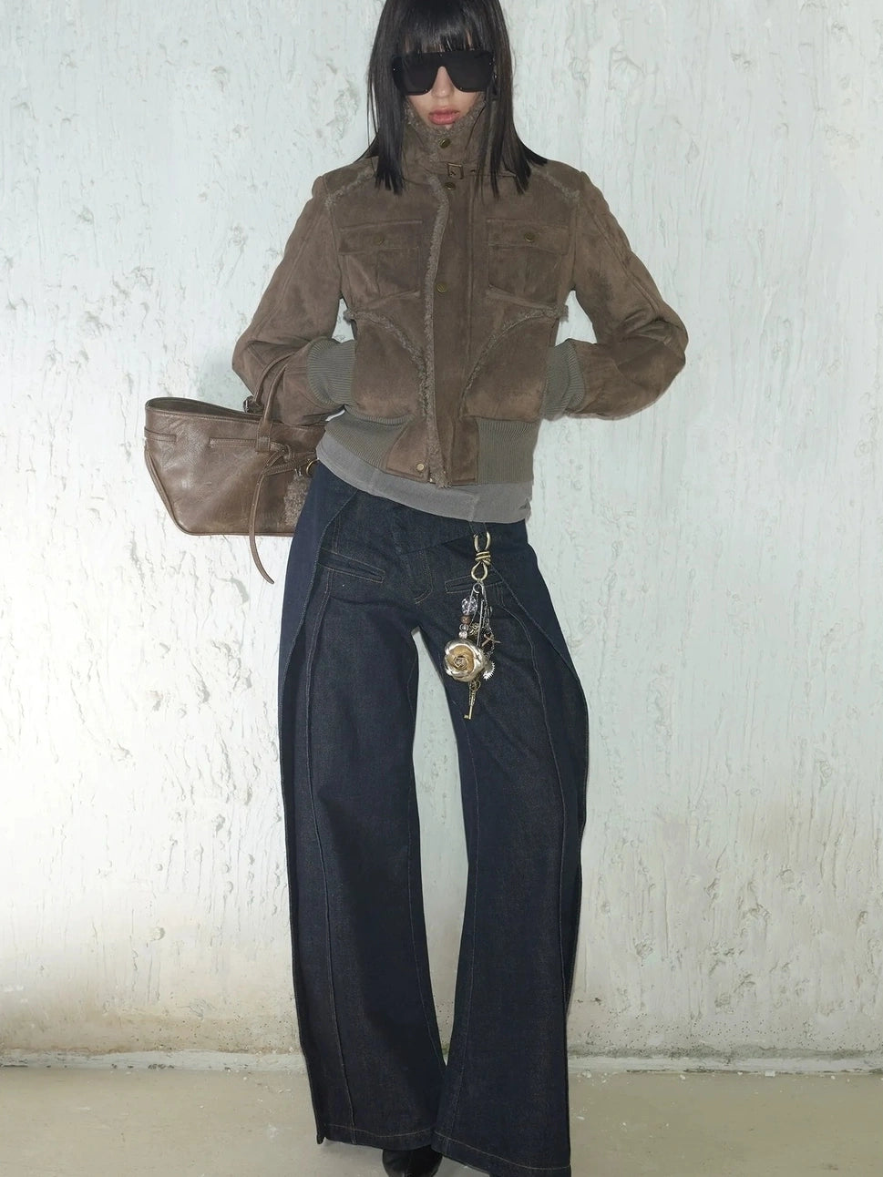 2th Desire Vintage Love Pin With Camellia And Chain Pendants