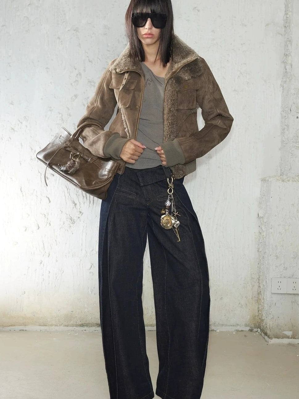 2th Desire Vintage Love Pin With Camellia And Chain Pendants