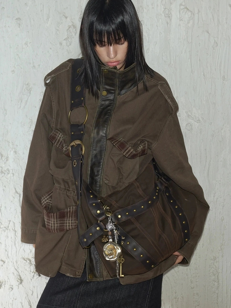 2th Desire Vintage Love Pin With Camellia And Chain Pendants