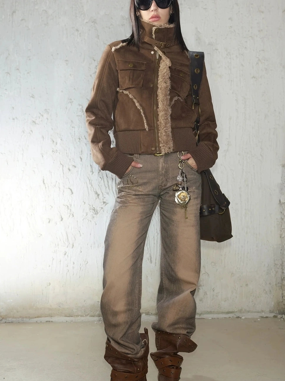 2th Desire Vintage Love Pin With Camellia And Chain Pendants