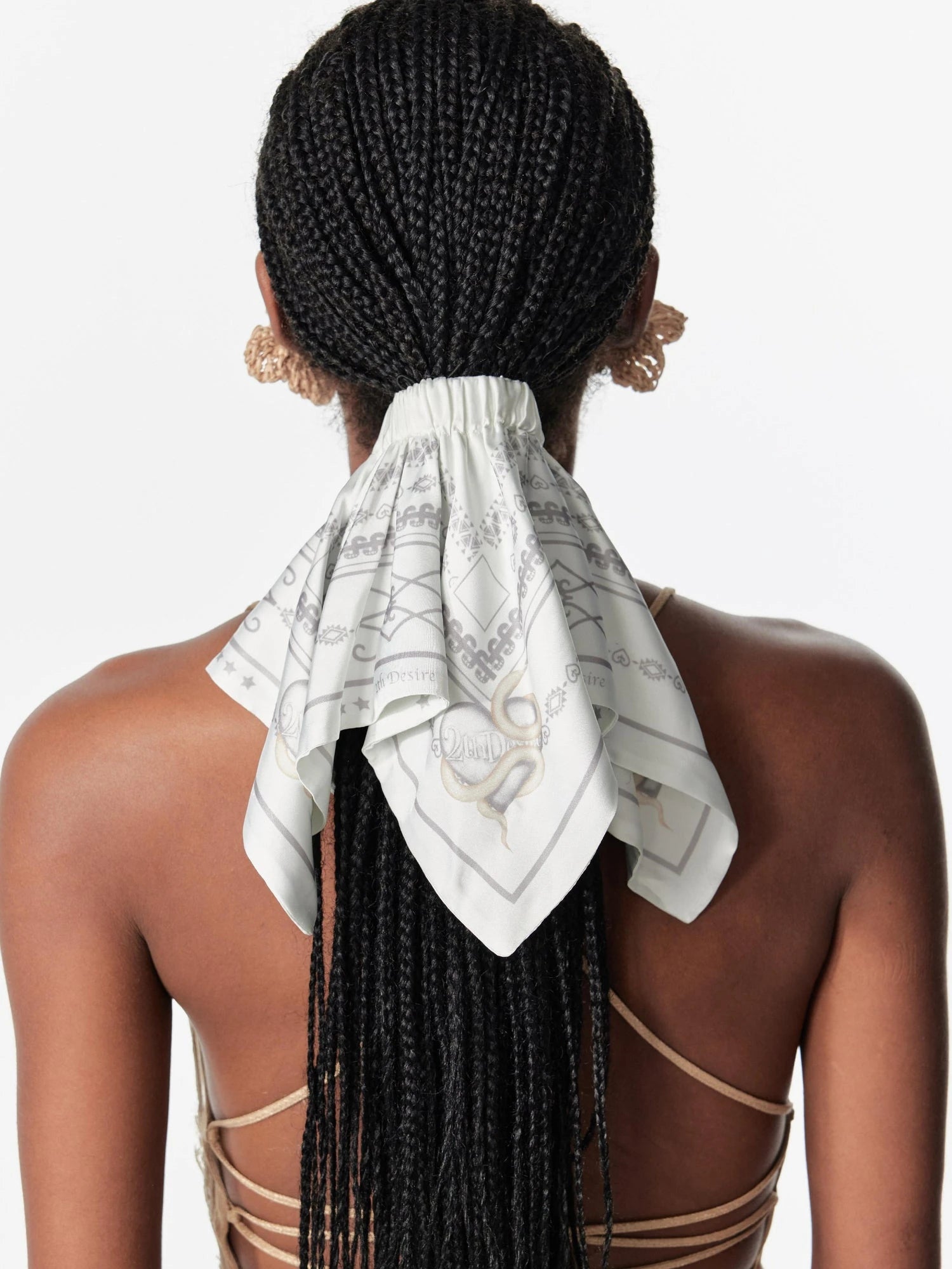 Vintage Snake Year Fair Isle Print Scarf Headband