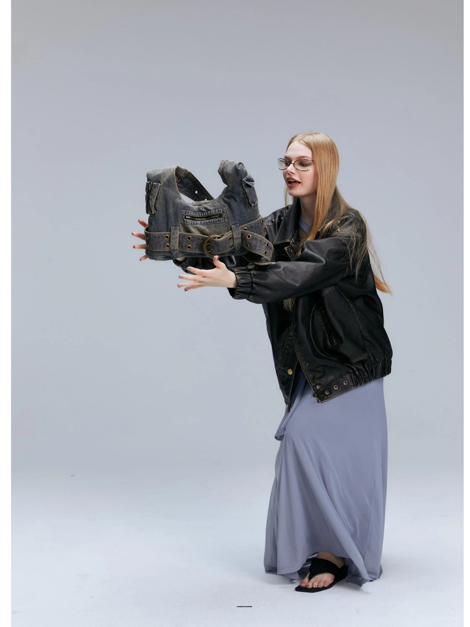 Y2K Vintage Denim Crossbody Bag