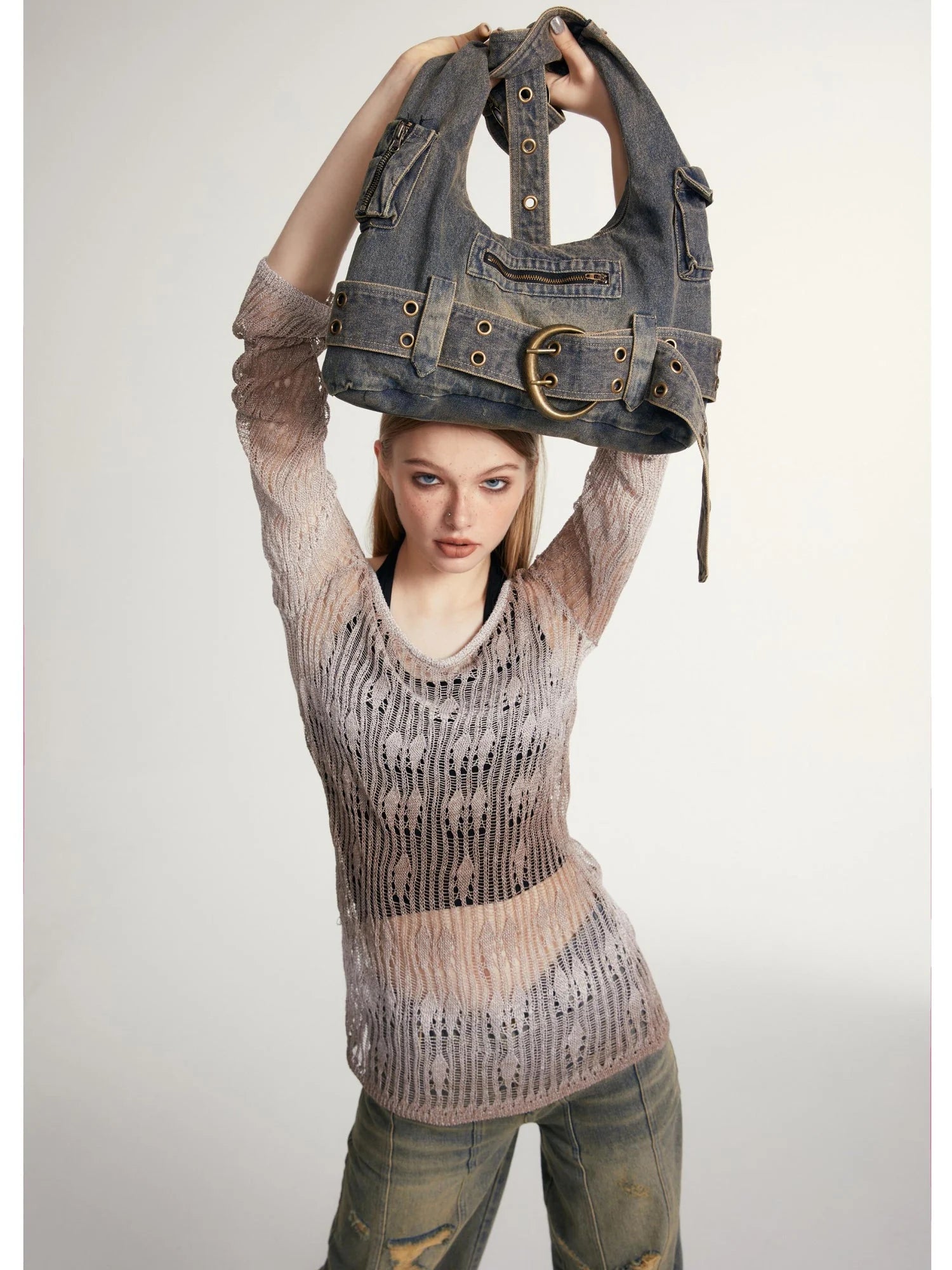 Y2K Vintage Denim Crossbody Bag