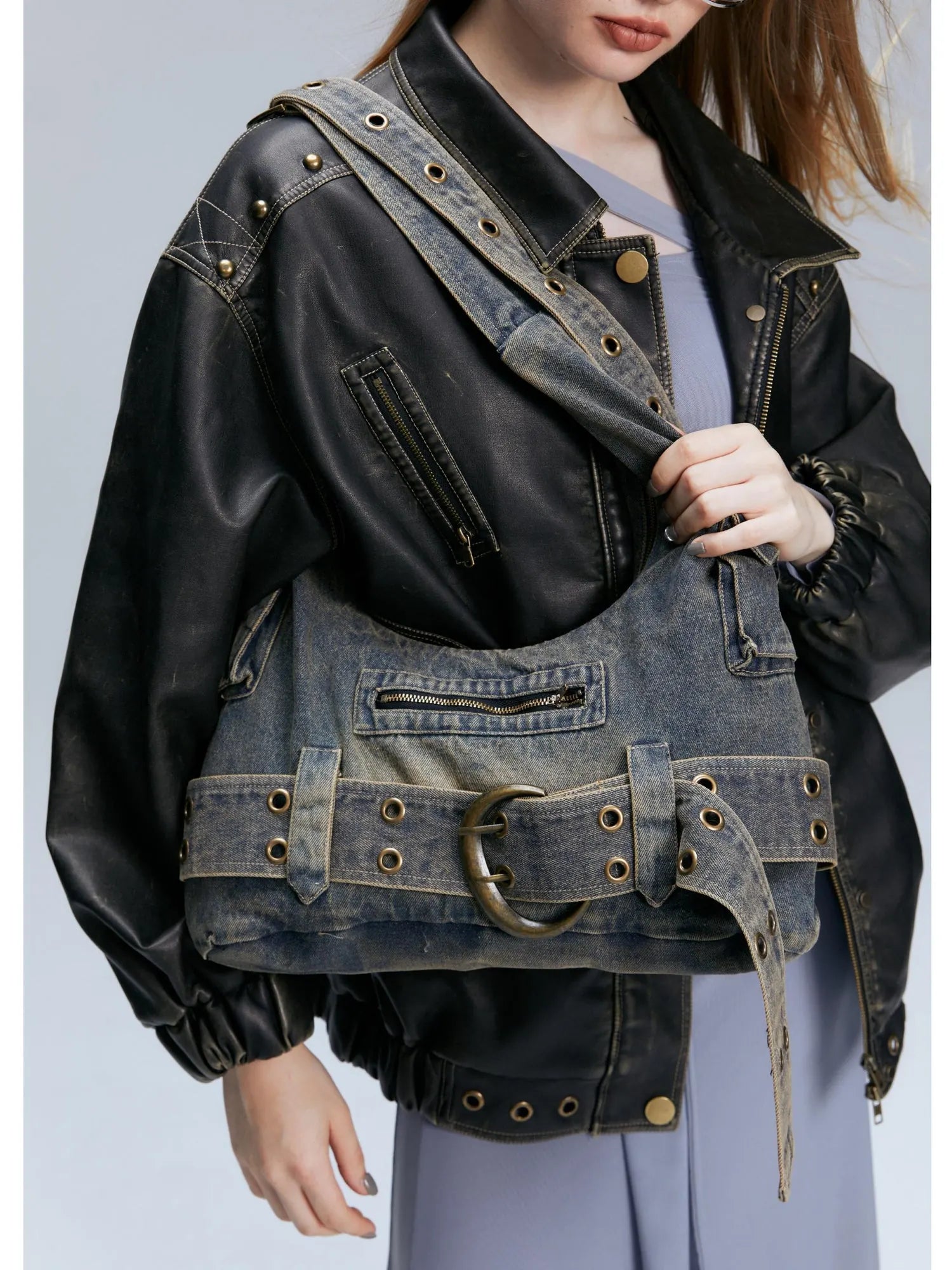 Y2K Vintage Denim Crossbody Bag