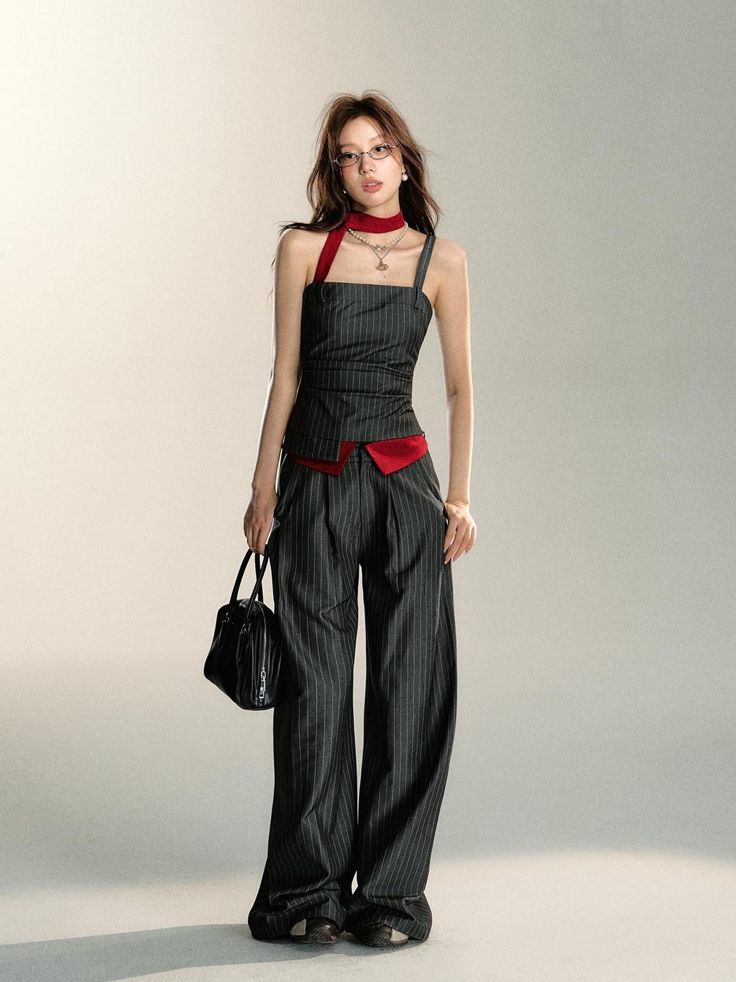 7Shiftin Bandeau Crop With High Waisted Pants Casual Chic Women Top & Pants Sets