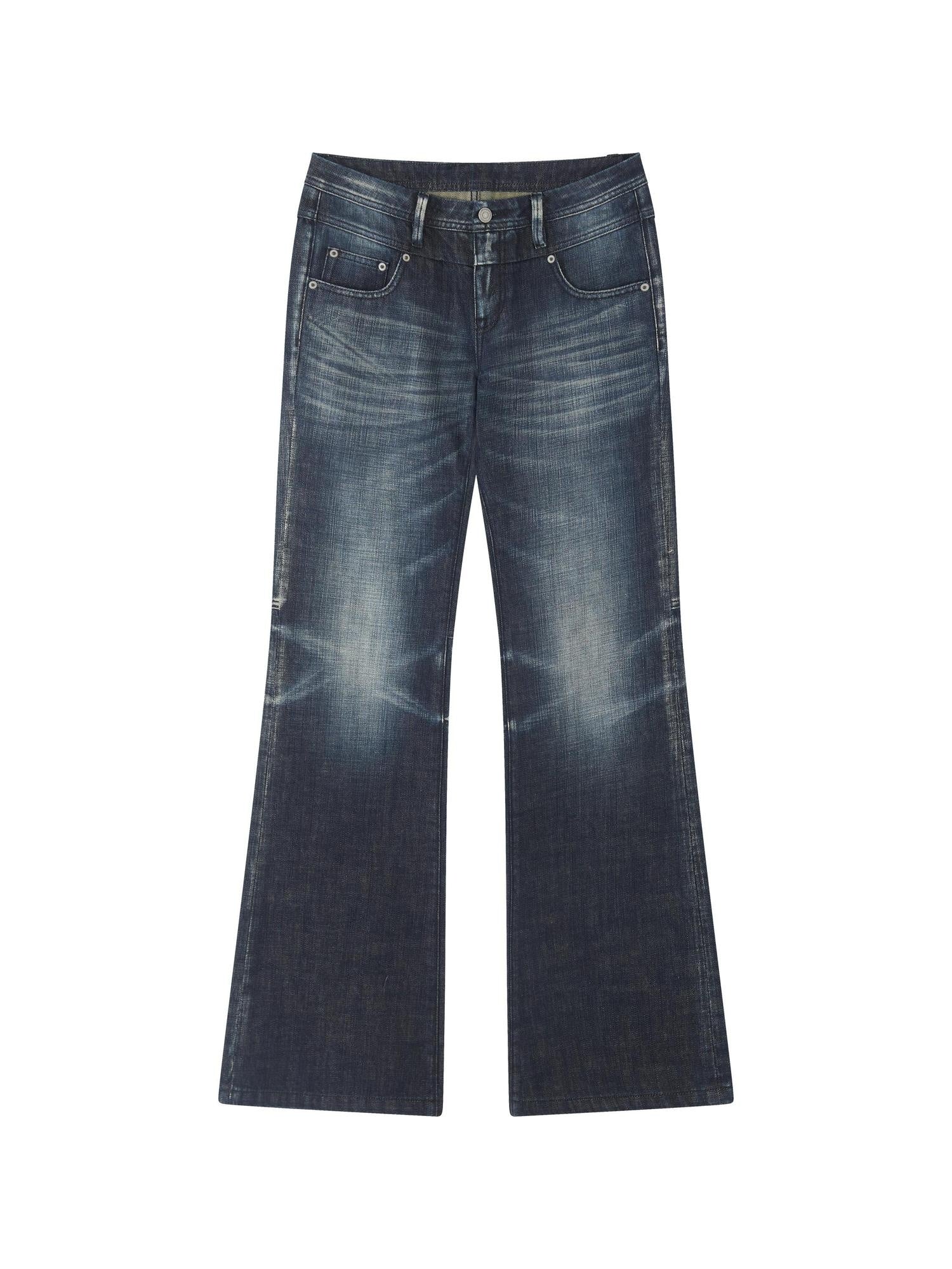 RUN TO THE FUTURE Washed Low Rise Loose Fit Casual Womens Black Stretch Denim Straight Jeans