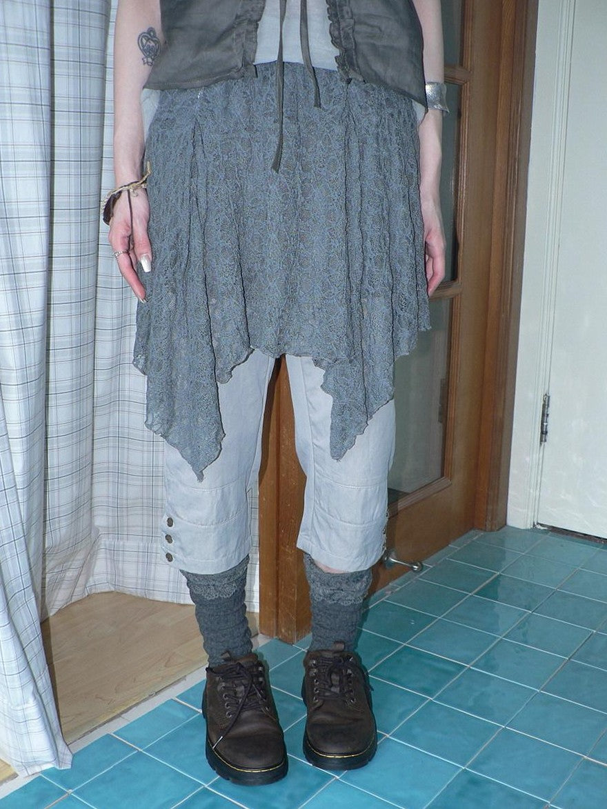 ang project Gray Patchwork Gathered Irregular Layered A Line Women&